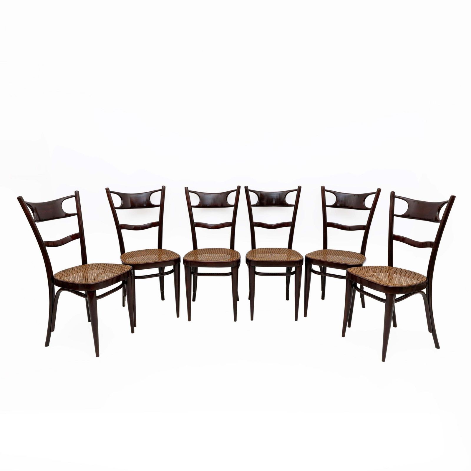 Set Six Early 20th Century Neapolitan Bent Beech Thonet Chairs Sautto & Liberale photo furniture