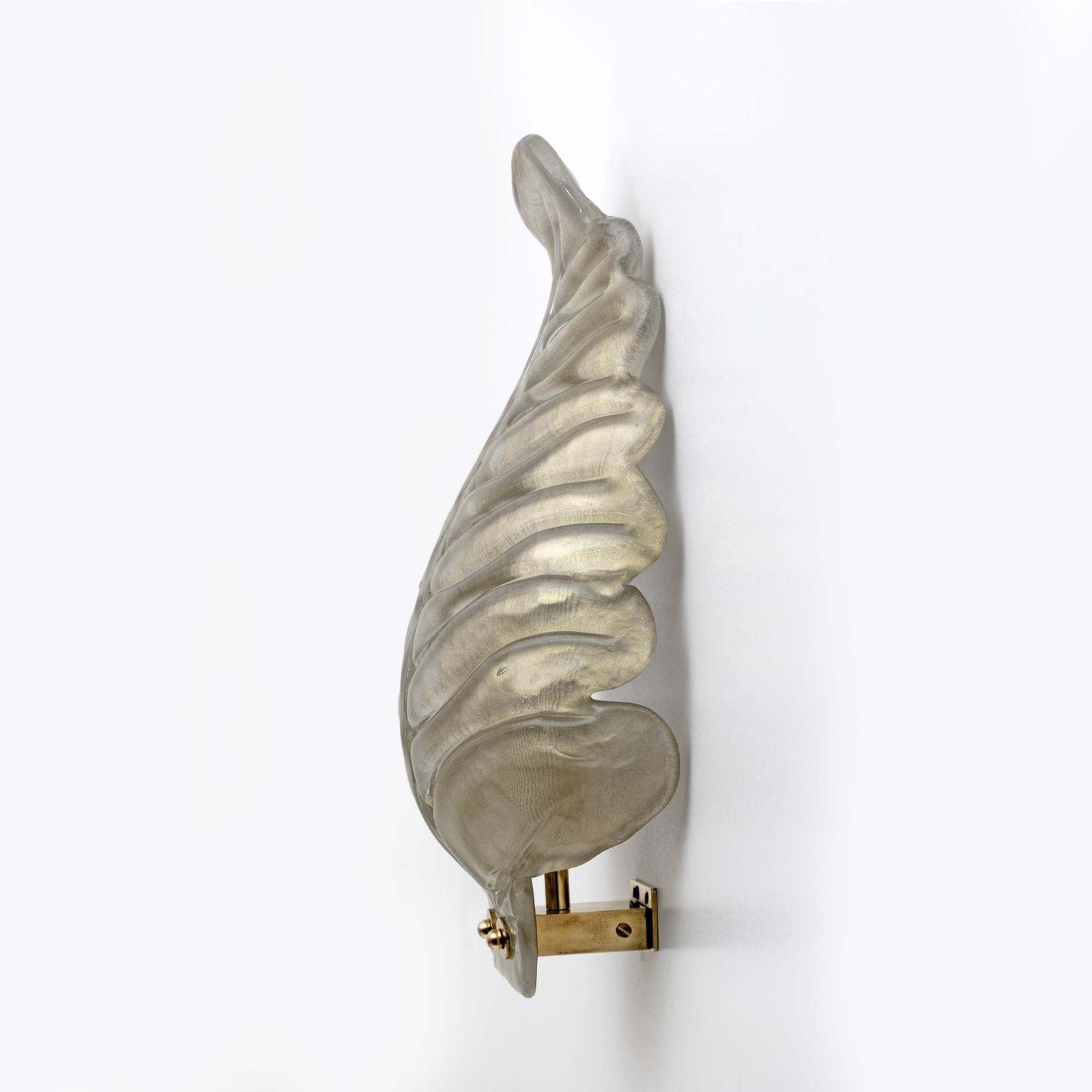 Pair Of Barovier & Toso Style Mid Century Modern Murano Glass Gold Leaf Sconces photo vintage