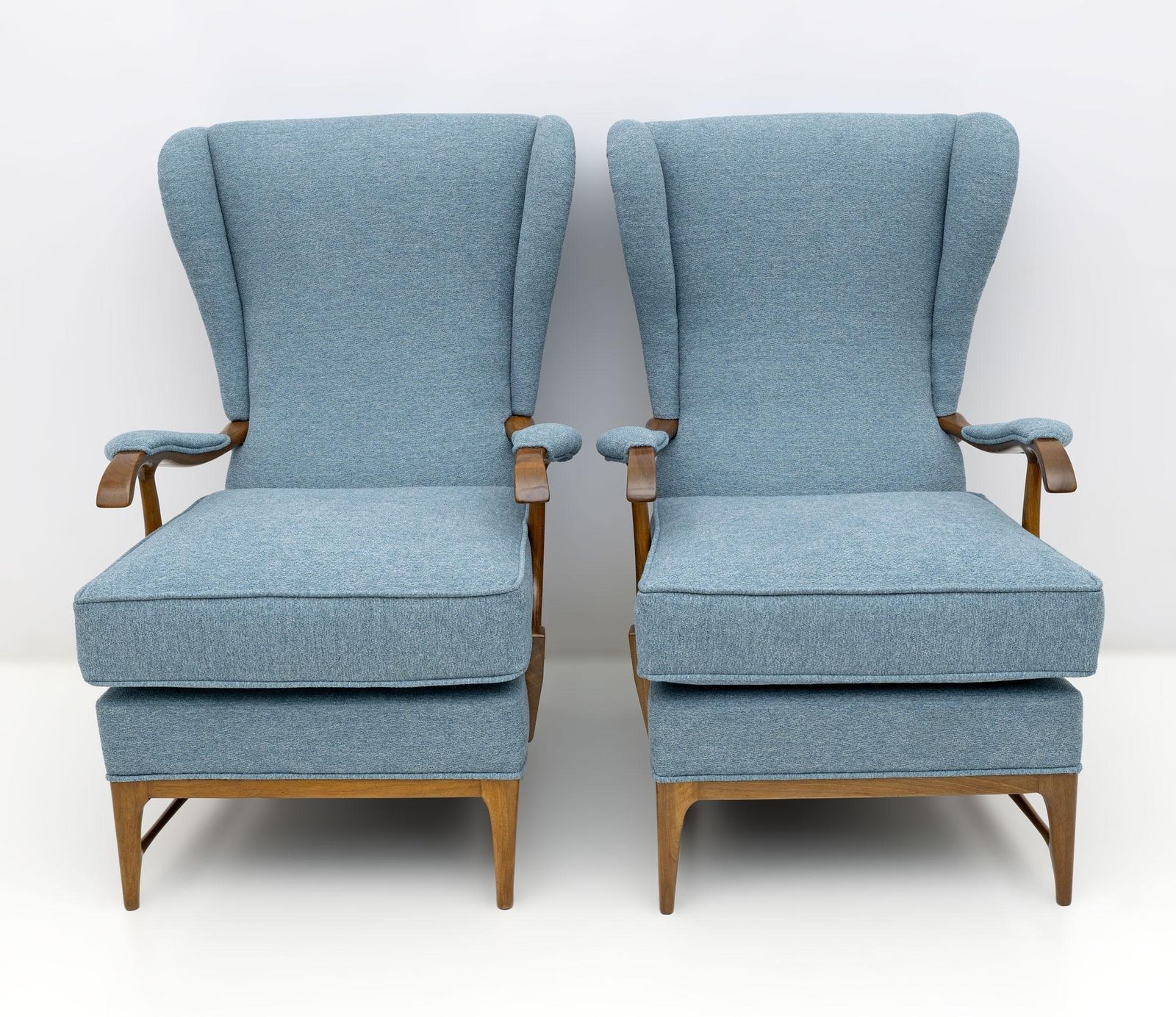 Pair Of Paolo Buffa Mid Century Modern Italian Bouclè Armchairs By Framar, 1950s photo buy
