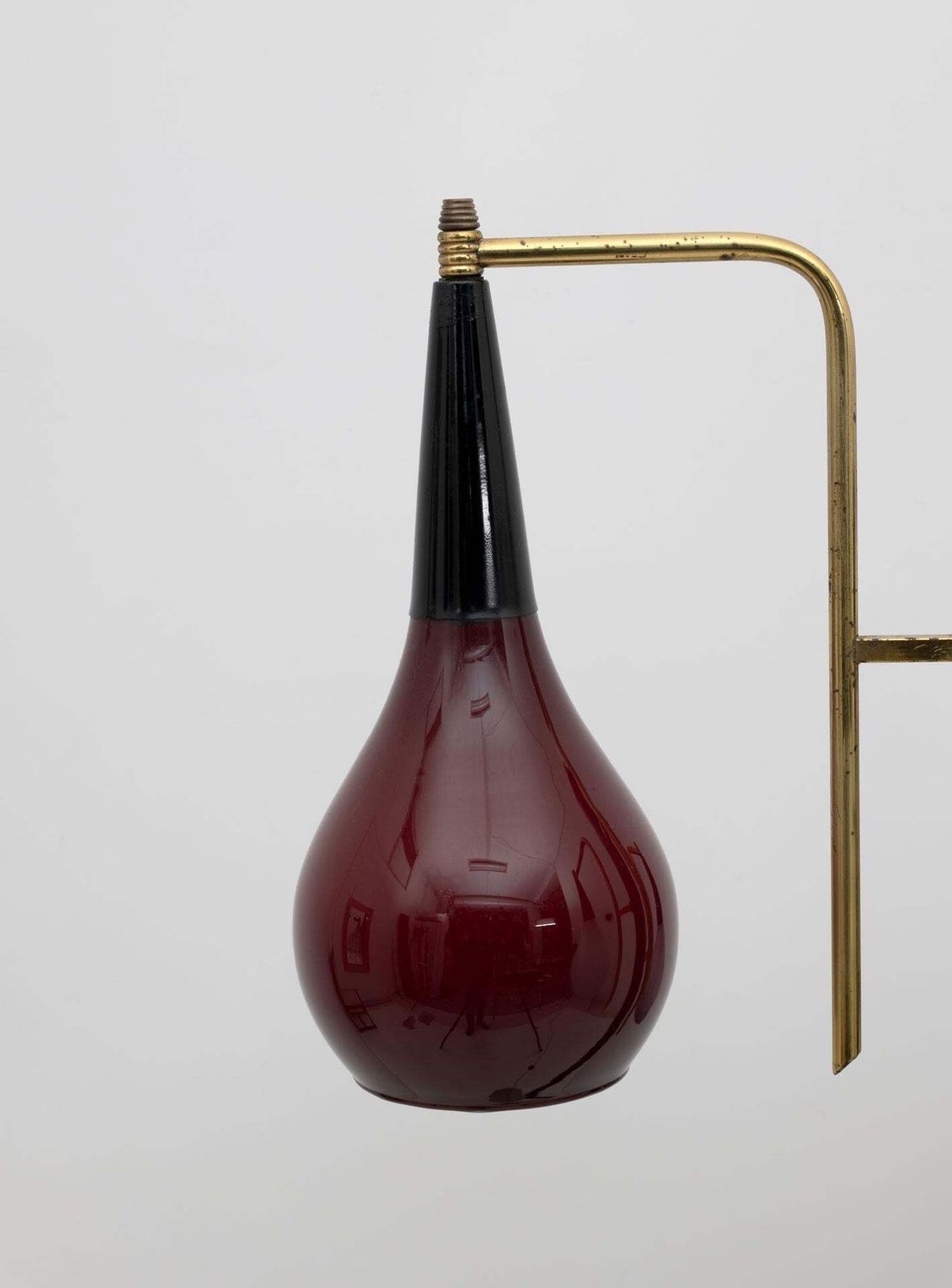 Stilnovo Mid Century Modern Italian Brass And Colored Glass Floor Lamp, 1950s photo vinterior