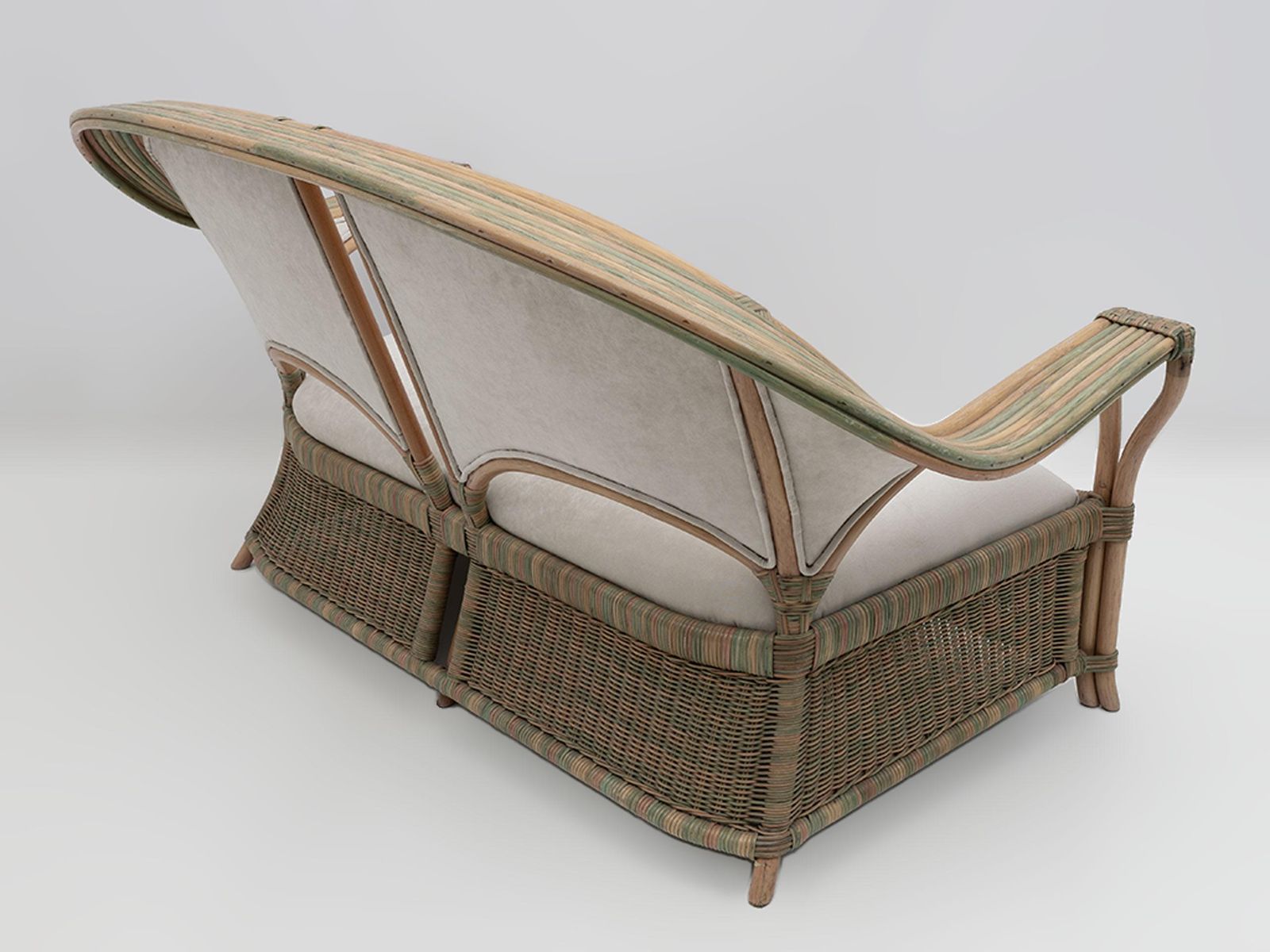 Mid Century Modern Italian Rattan And Wicker Two Armchairs And Sofa, 1970s photo Furniture