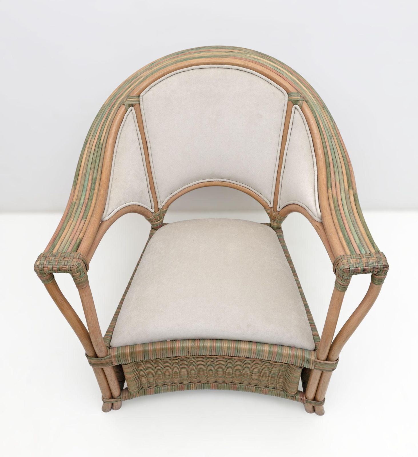 4460.0 Mid Century Modern Italian Rattan And Wicker Two Armchairs And Sofa, 1970s photo