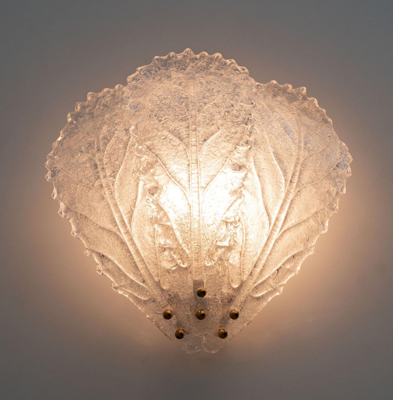 Set Of Three Mid Century Modern Italian Murano Glass Sconces By Sylcom, 60s photo buy