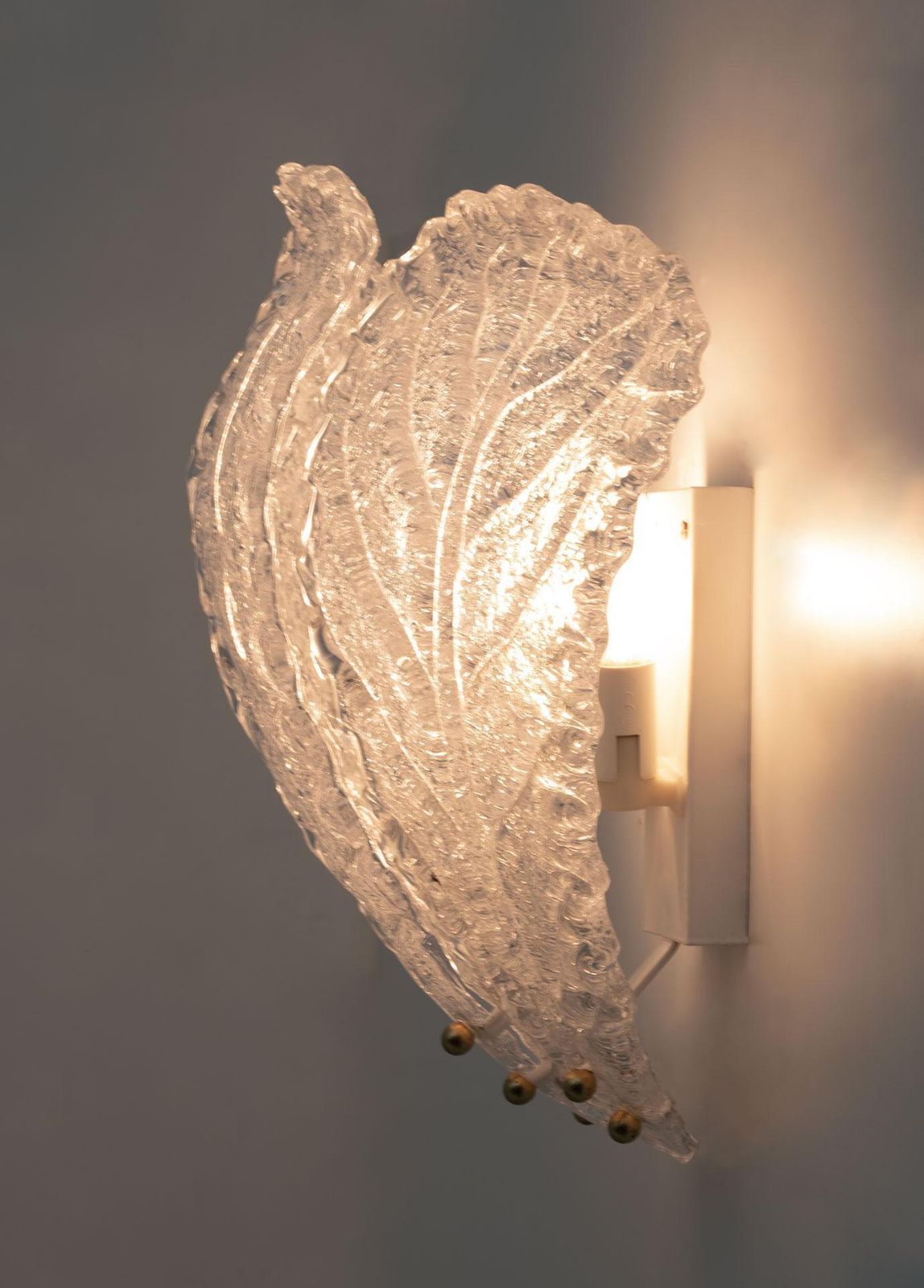 Set Of Three Mid Century Modern Italian Murano Glass Sconces By Sylcom, 60s photo vintage