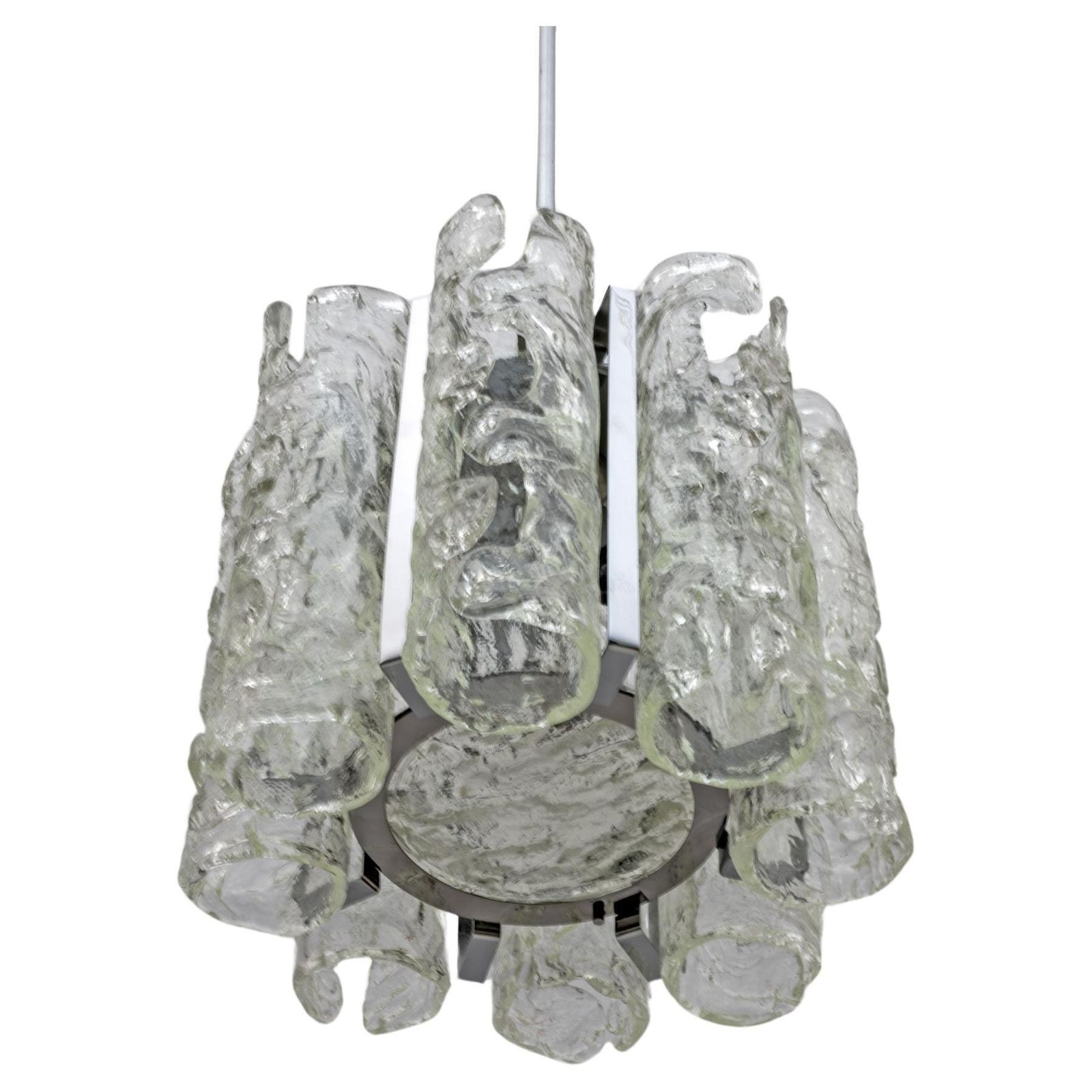 Carlo Nason Postmodern Italian Murano Glass Chandelier For Mazzega, 1970s
