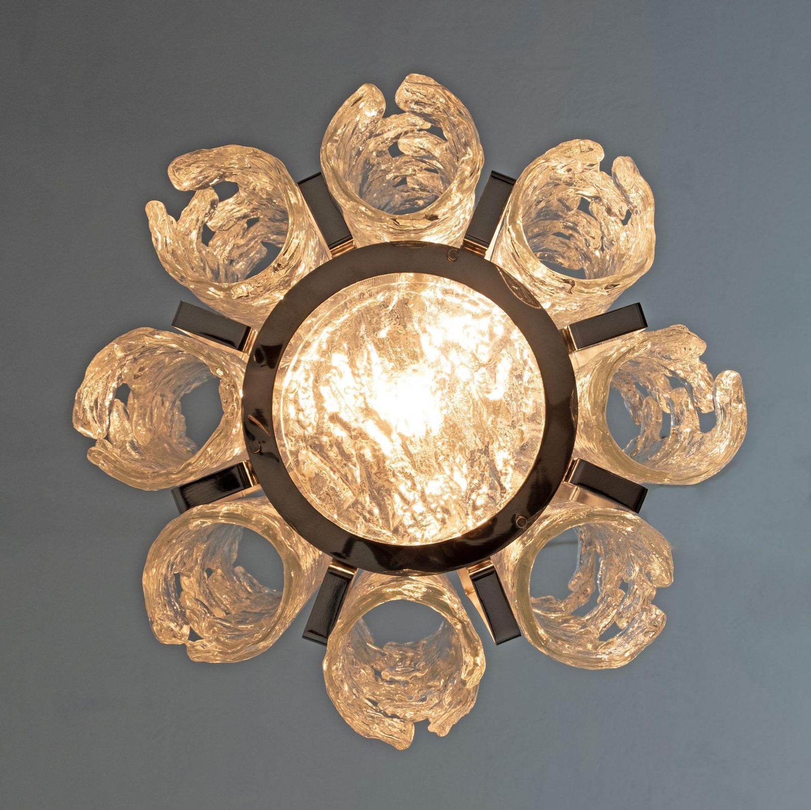 Carlo Nason Postmodern Italian Murano Glass Chandelier For Mazzega, 1970s photo vinterior