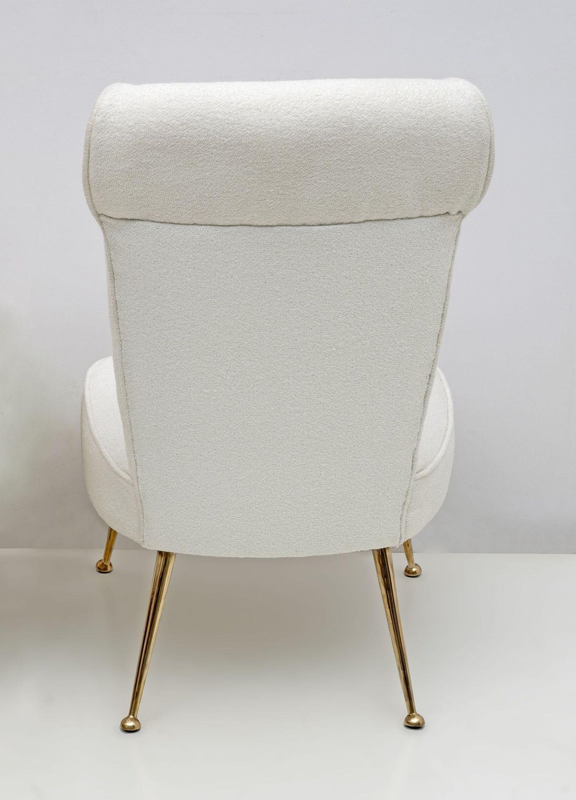 Pair Of Gigi Radice Mid Century Modern Boucle Small Armchairs By Minotti 1950s photo vintage
