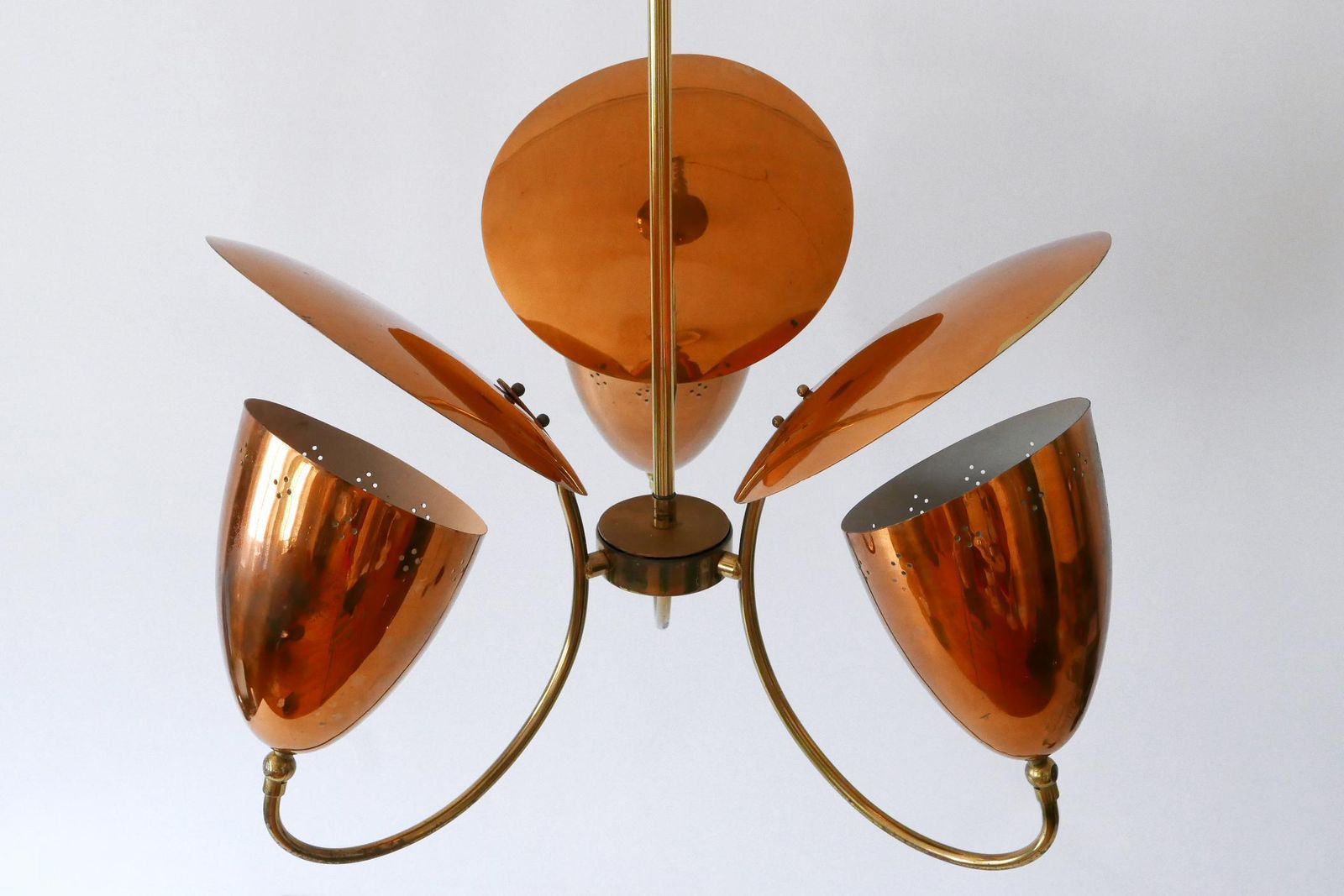 photo vintage Amazing Mid Century Modern Sputnik Pendant Lamp Or Chandelier Germany 1950s