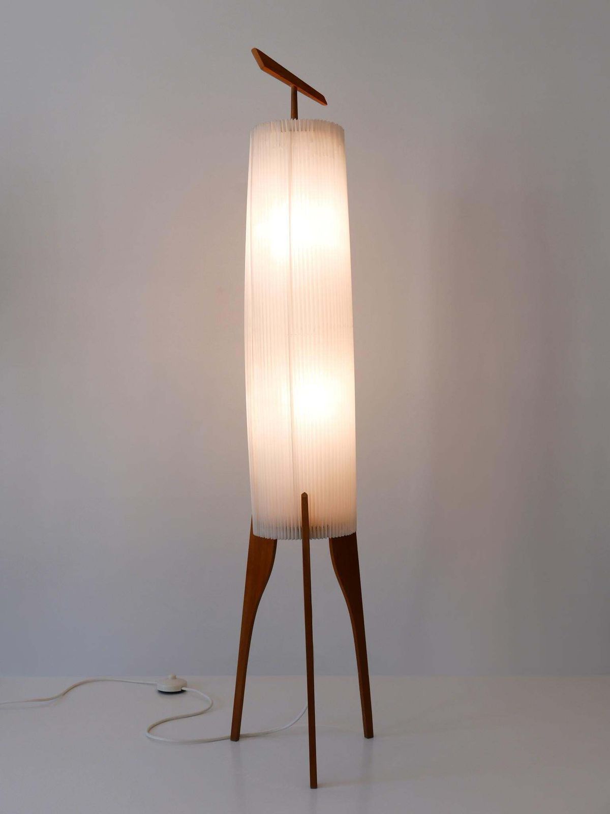Rare & Elegant Mid Century Modern Two Flamed Scandinavian Floor Lamp 1960s photo furniture