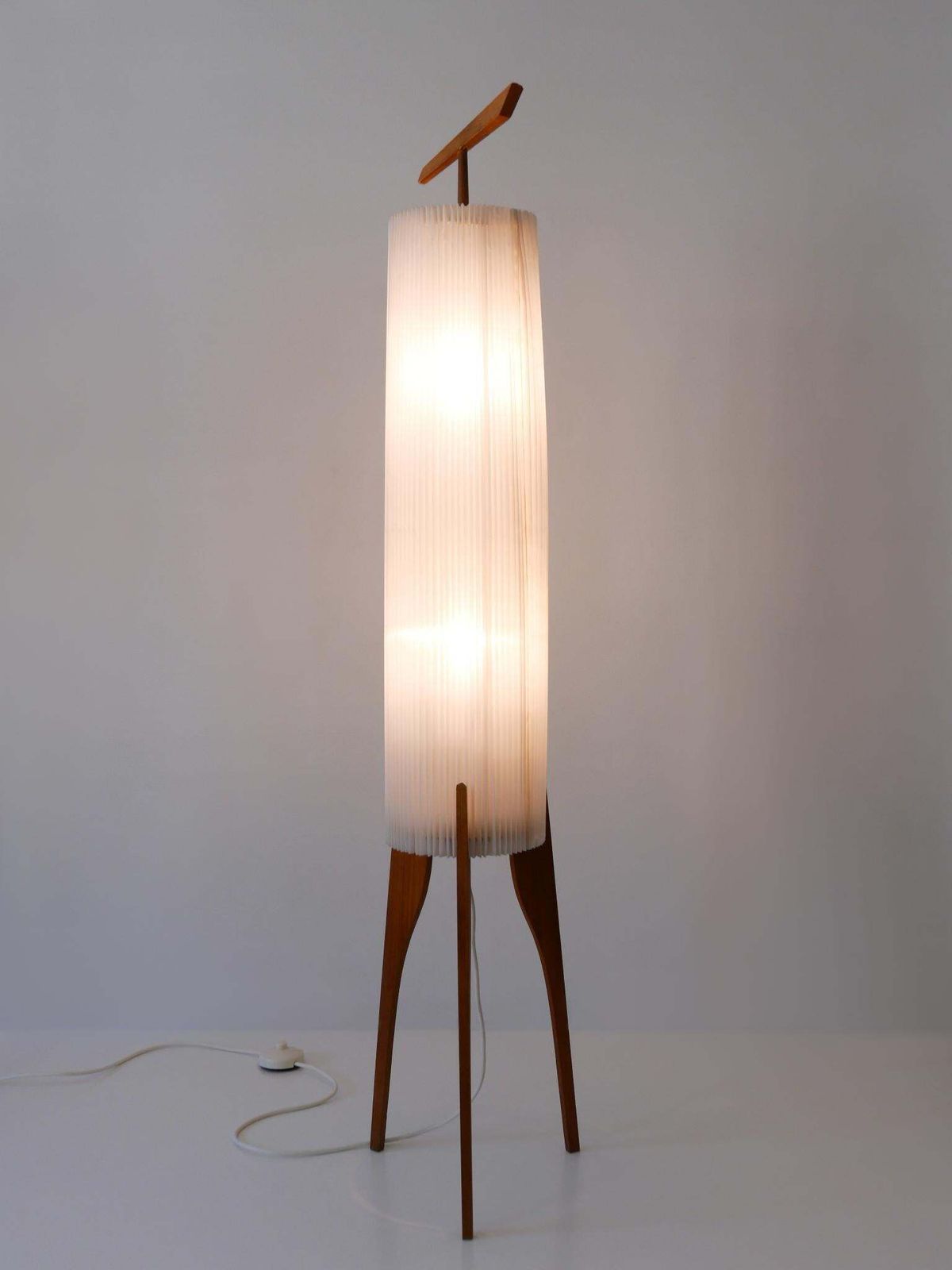 Rare & Elegant Mid Century Modern Two Flamed Scandinavian Floor Lamp 1960s photo vintage
