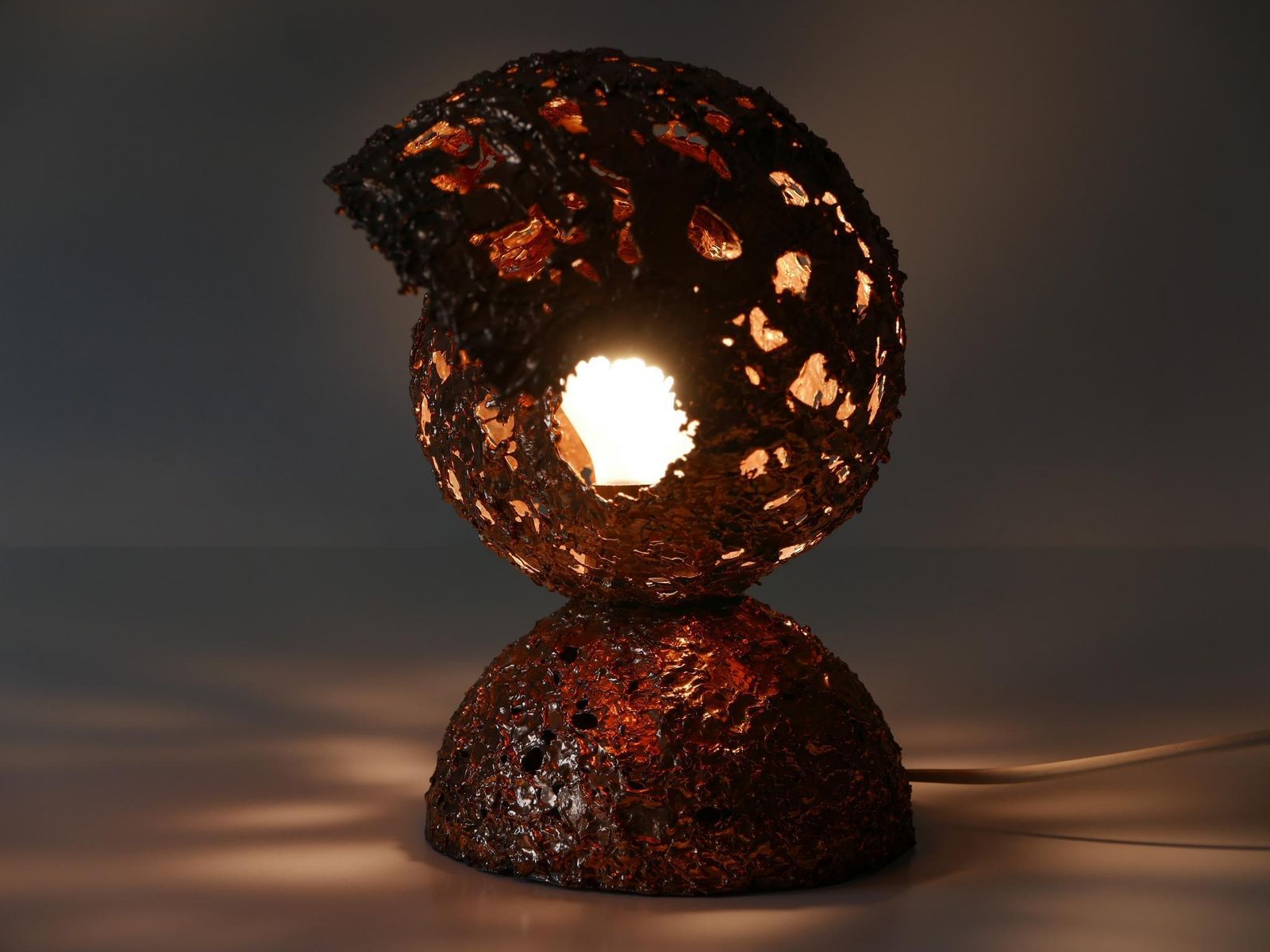 Tukiainen Aimo Ossi Kalevi Table Lamp Sea Shell For Oy Moonlight Finnland 1970s photo vintage