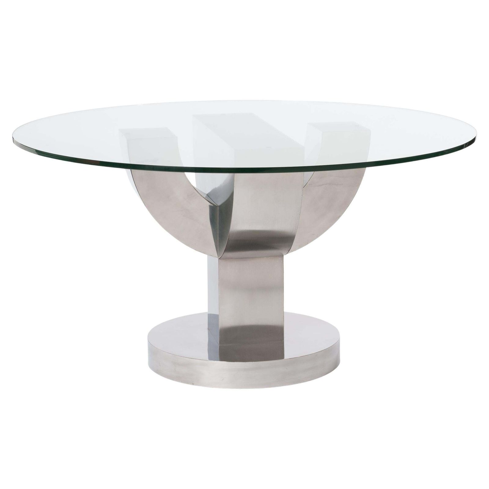 Mid Century Italian Cactus Shaped Dining Table Stainless Steel Veneer 1970s photo furniture