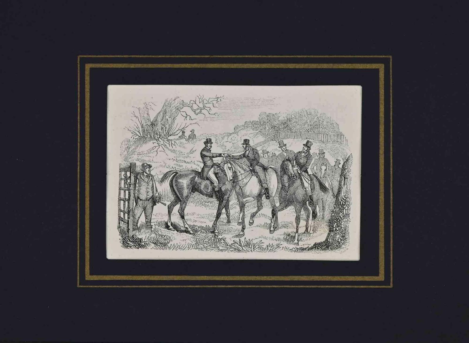 Unknowngentlemen Riding Horses   Lithograph   19th Century19th Century
