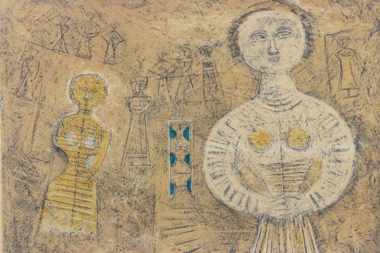 Massimo Campiglitwo Women   Lithograph By Massimo Campigli   19591959 photo furniture
