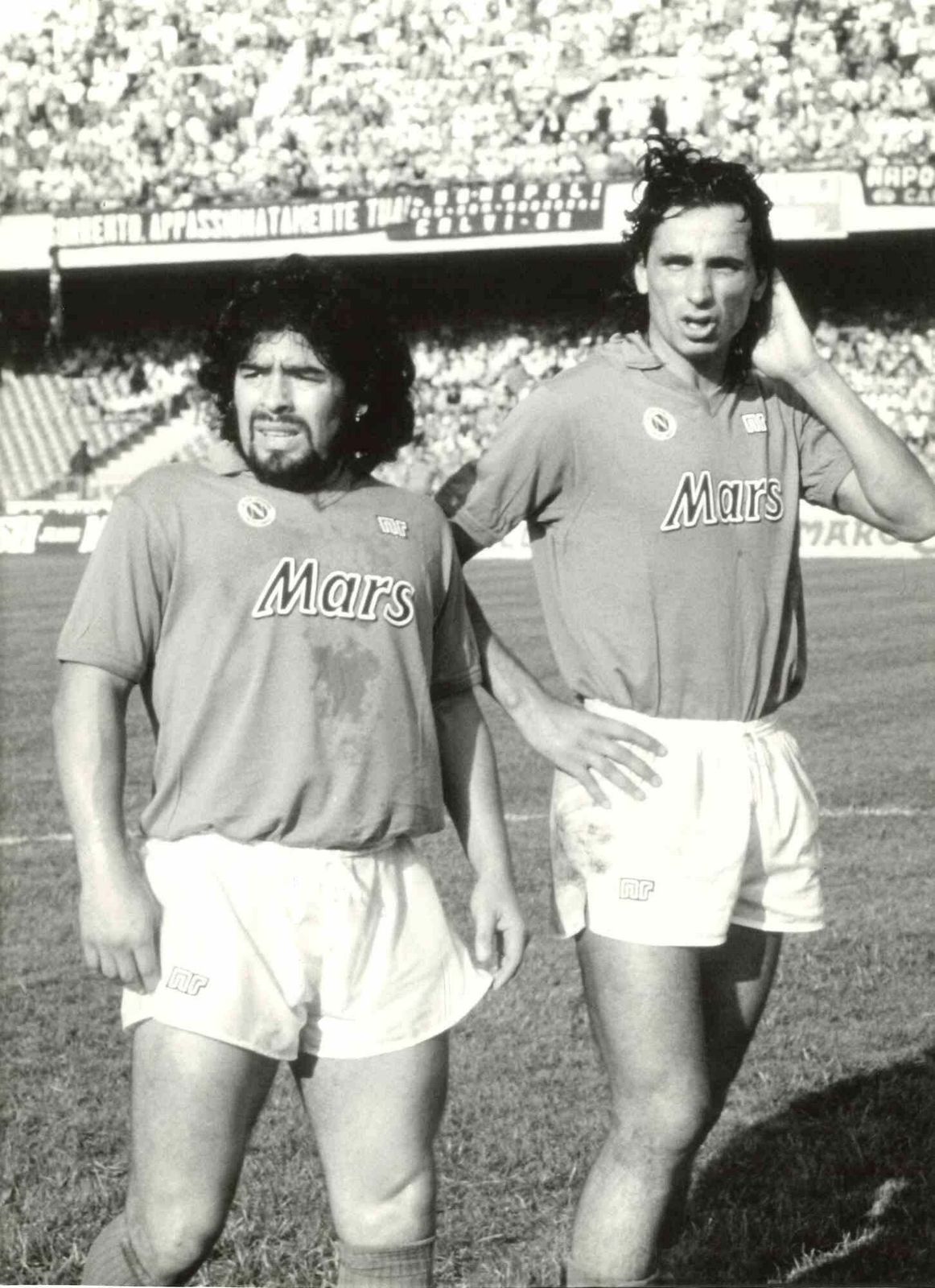 Unknownportrait Of Diego Armando Maradona  And Andrea Carnevale   Vintage Photo   1980s1980s