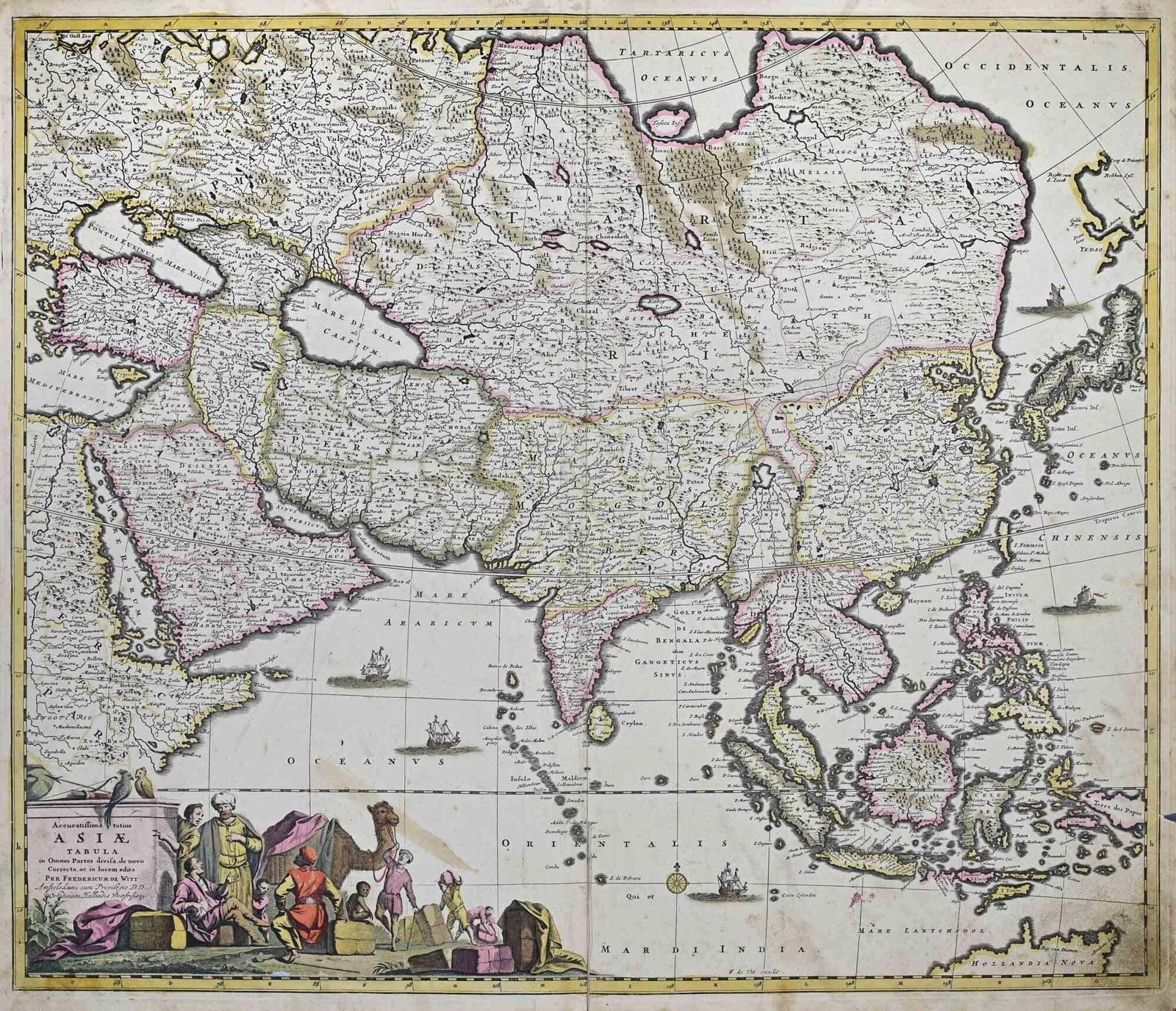 Frederick De Witaccuratissima Totius Asiae Tabula   Etching By Frederick De Wit   1680 Ca 1680 Ca