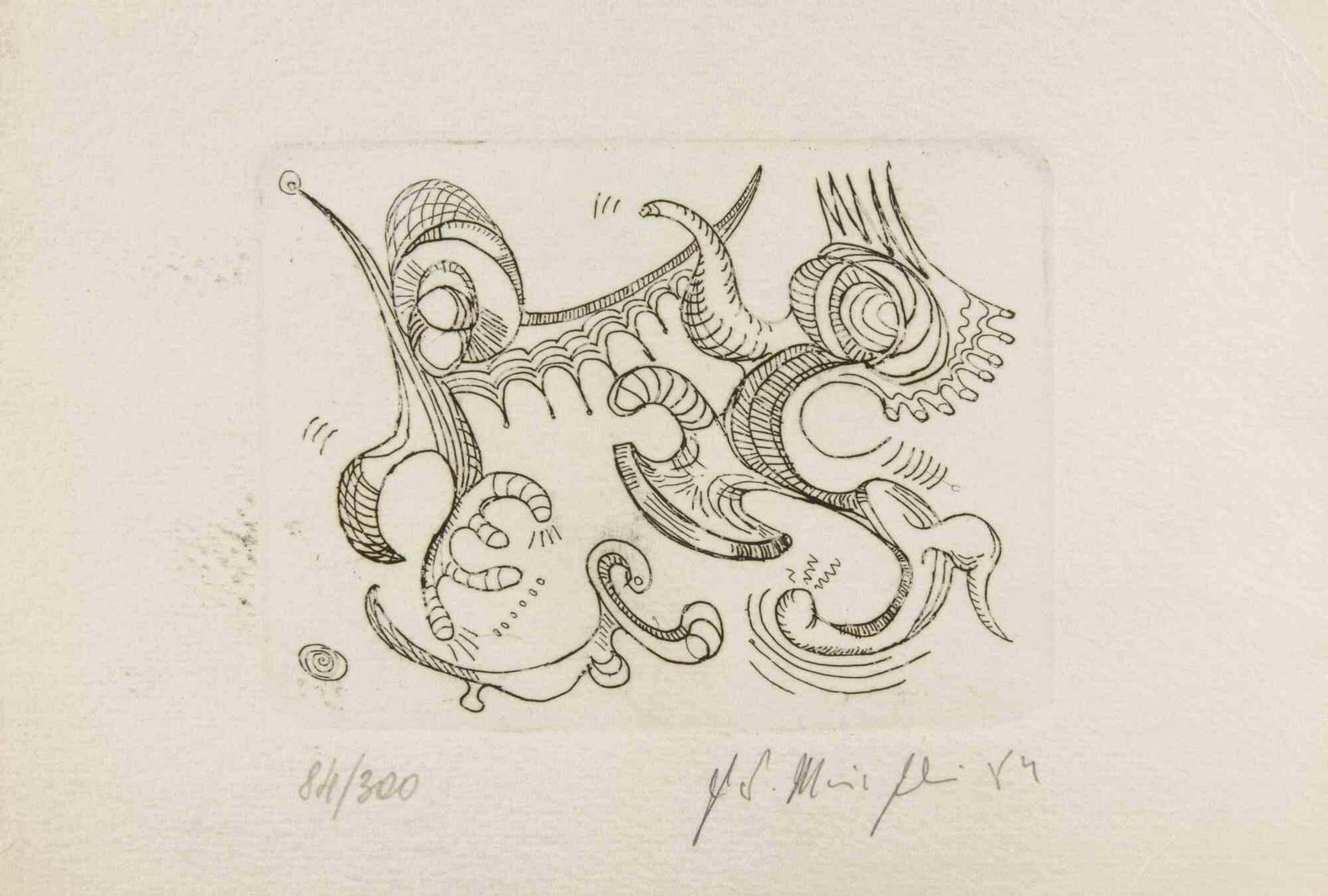 Fausto Maria Franchiabstract Composition   Etching By Fausto Maria Franchi   19881988