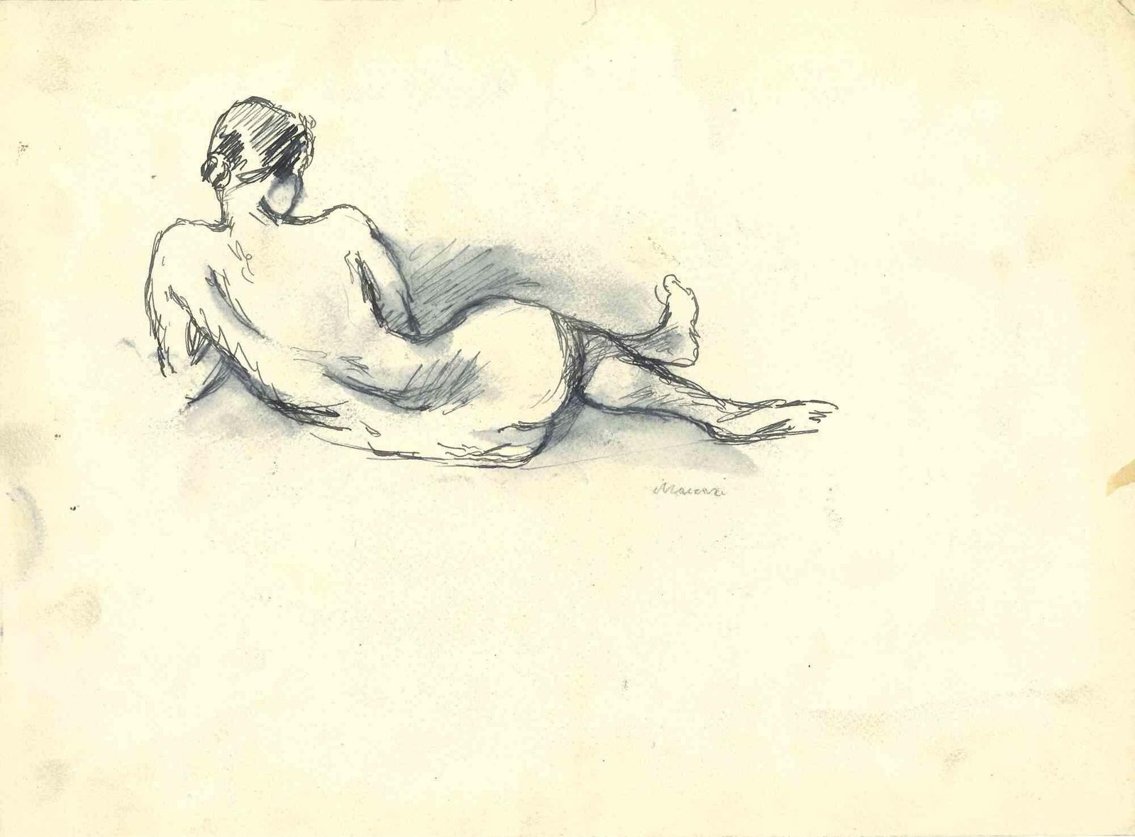 Mino Maccarinudes   Drawing By Mino Maccari   Mid 20th Centurymid 20th Century