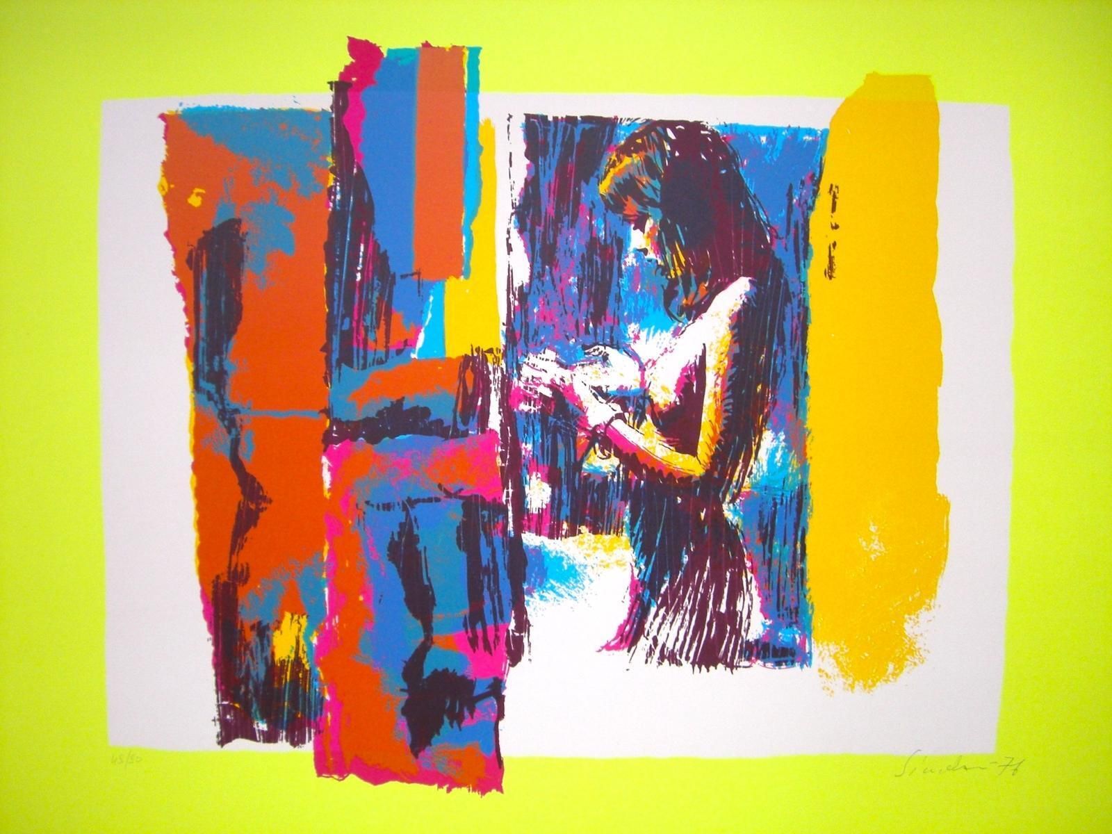 Nicola Simbariwoman In Yellow   Screen Print By Nicola Simbari   19761976