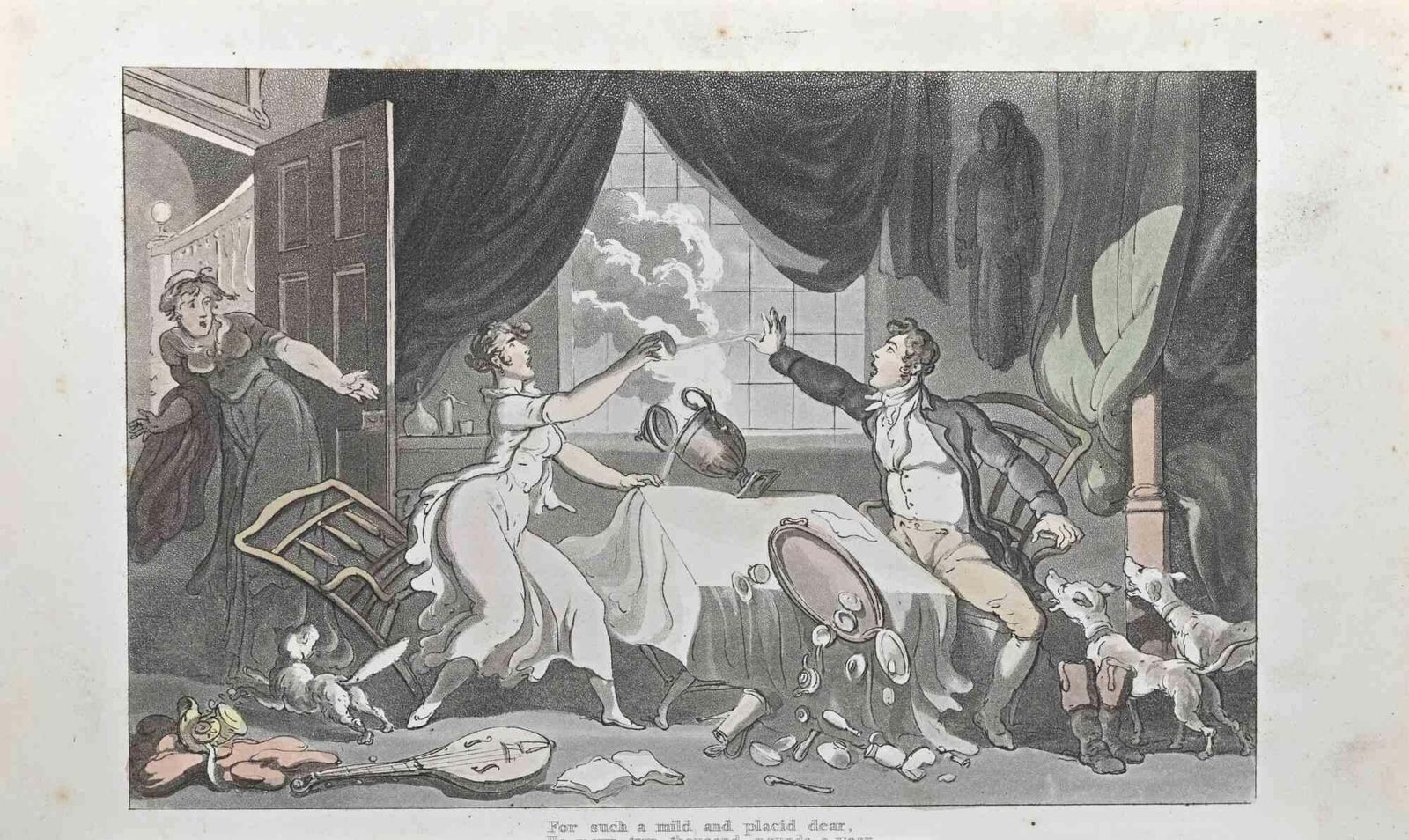 Thomas Rowlandsonfor Such A Mild And Placid Dear   Etching By Thomas Rowlandson   18171817