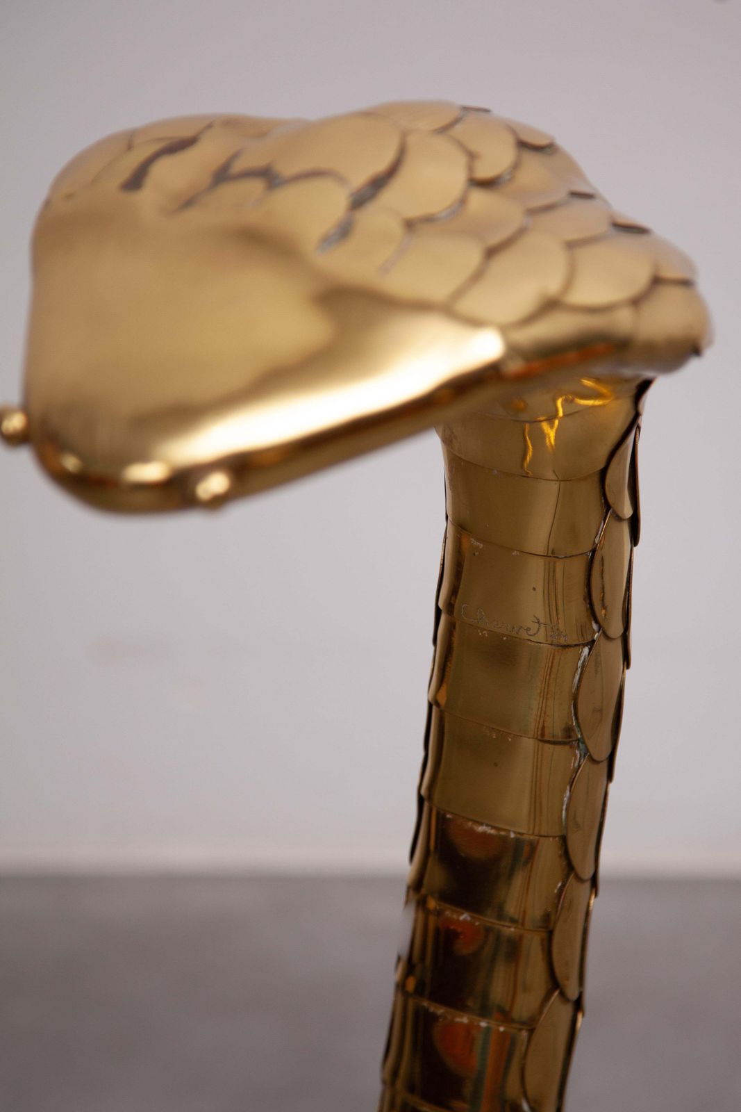 Lighting Large Floor Lamp, Cobra Sculpture Signed By Alain Chevret, 1985, France photo
