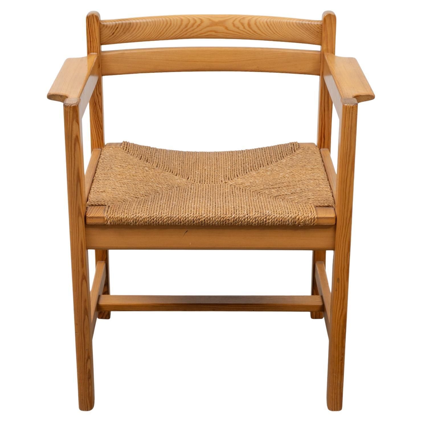 Set Of Pine Dining Arm Chairs Serie "Asserbo" By Børge Mogensen, Karl Andersson