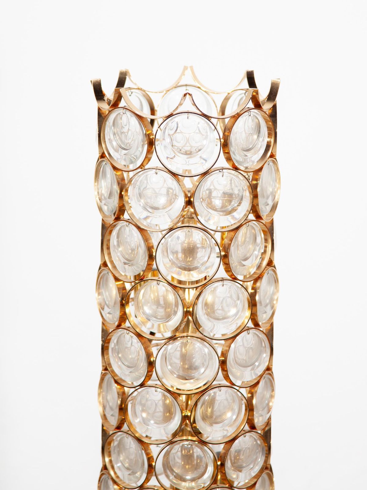 Palwa Round Crystal, Gilt Large Floor Lamp, 1970s, Germany photo 7233.0