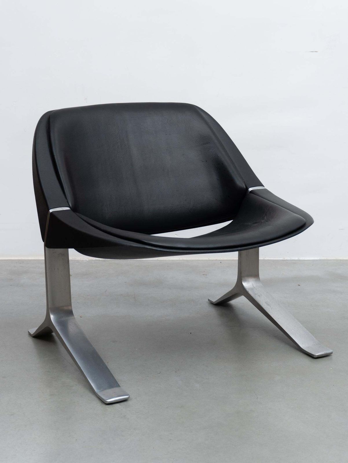 Pair Of Knut Hesterberg Lounge Black And Chrome Club Arm Chairs, Germany 1971 photo Furniture