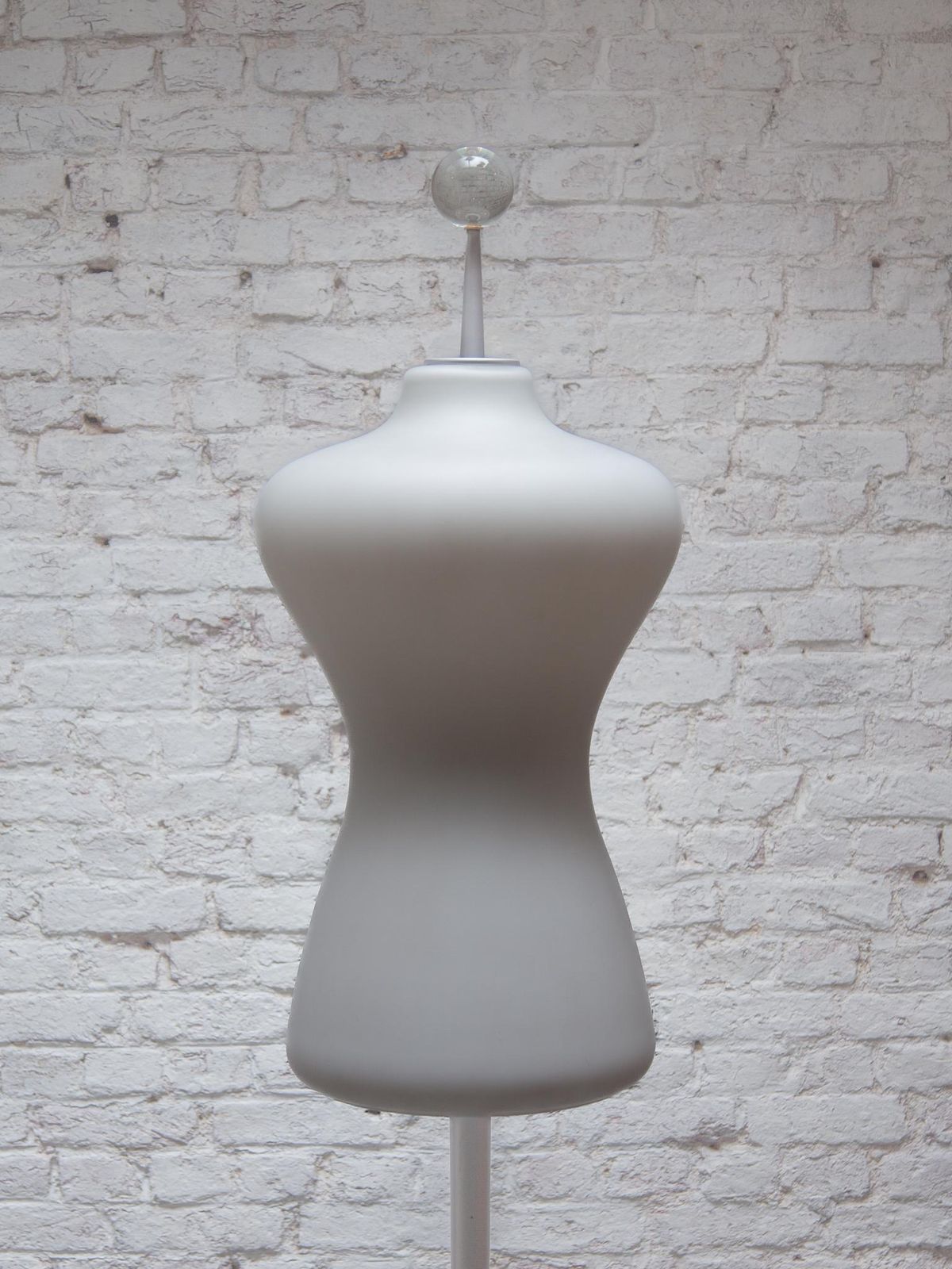 Midcentury Modern Murano Due Opaline Glass Shade Floor Lamp, 1980s photo Lighting