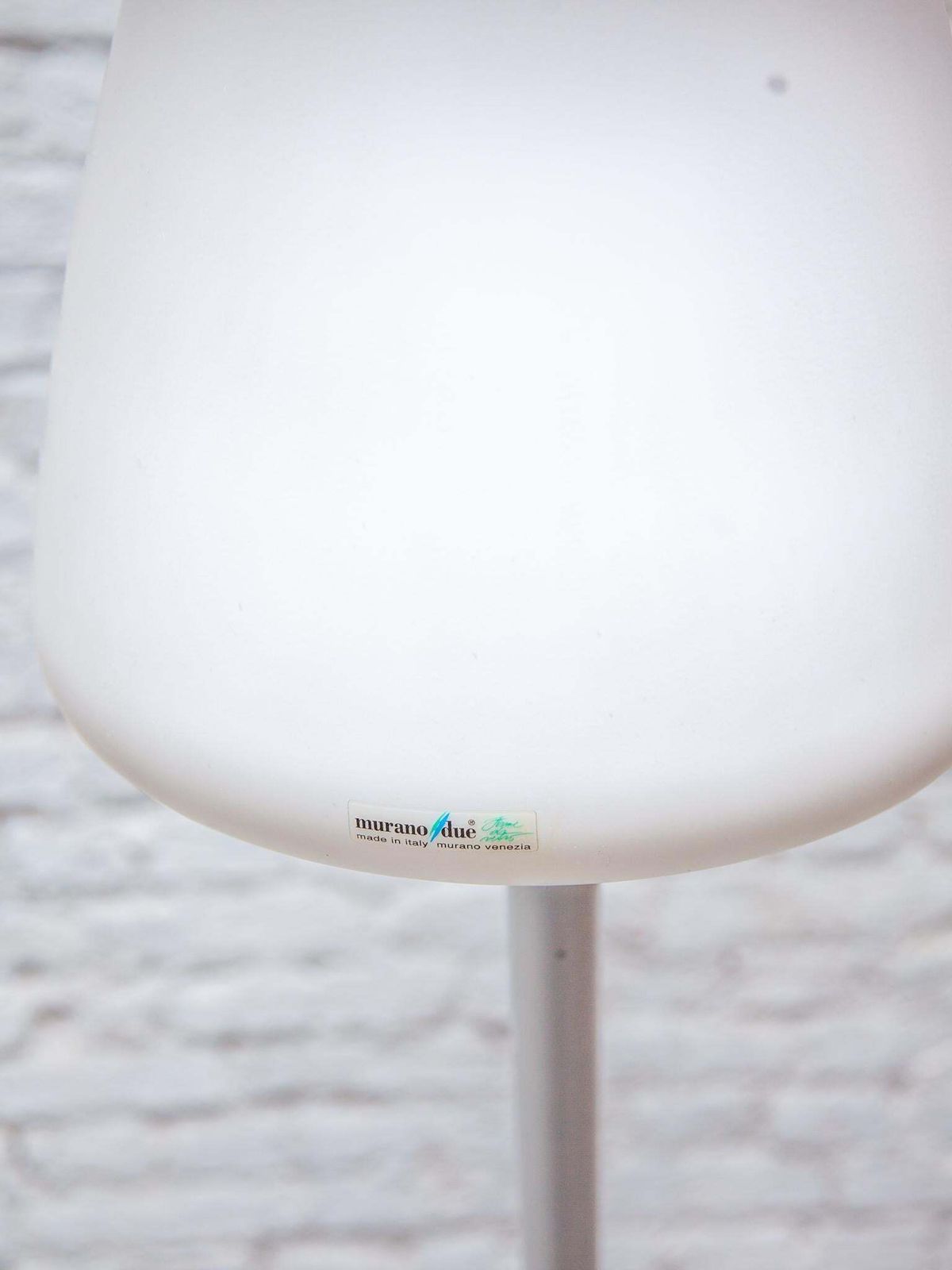 photo furniture Midcentury Modern Murano Due Opaline Glass Shade Floor Lamp, 1980s