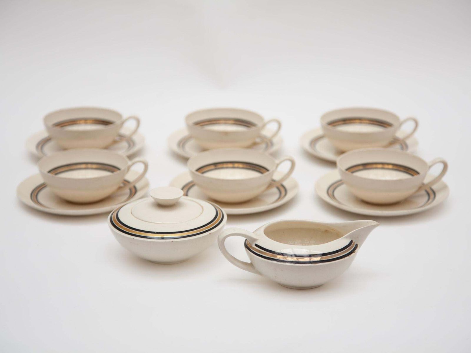 Edmond Bellefroid Tea Set By Petrus Regout Maastricht, Bauhaus, Dutch Art Deco photo vintage