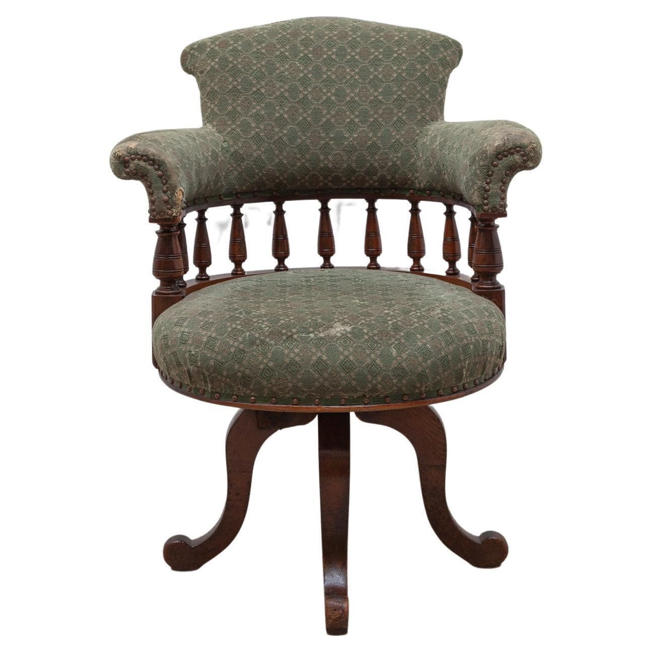 Antique Desk Swivel Captains Chair photo furniture
