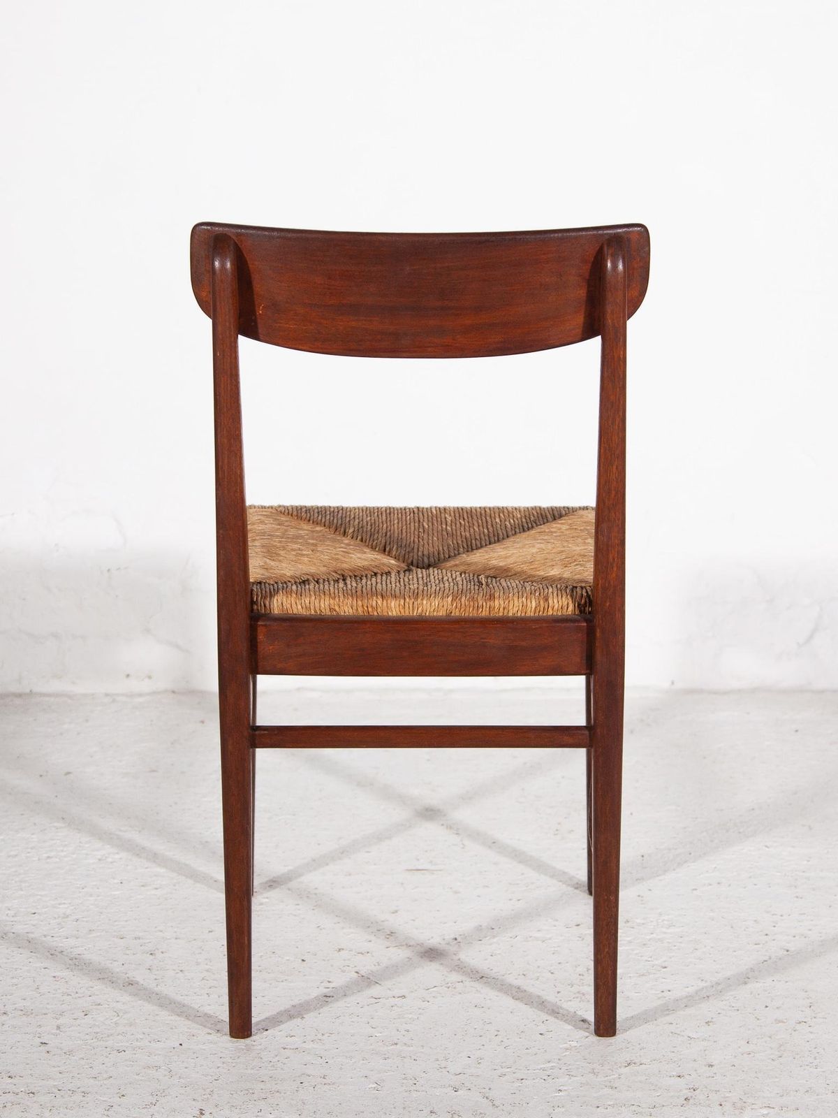photo for sale Teak Dining Chairs With Rattan Sea, T 1959, Belgium