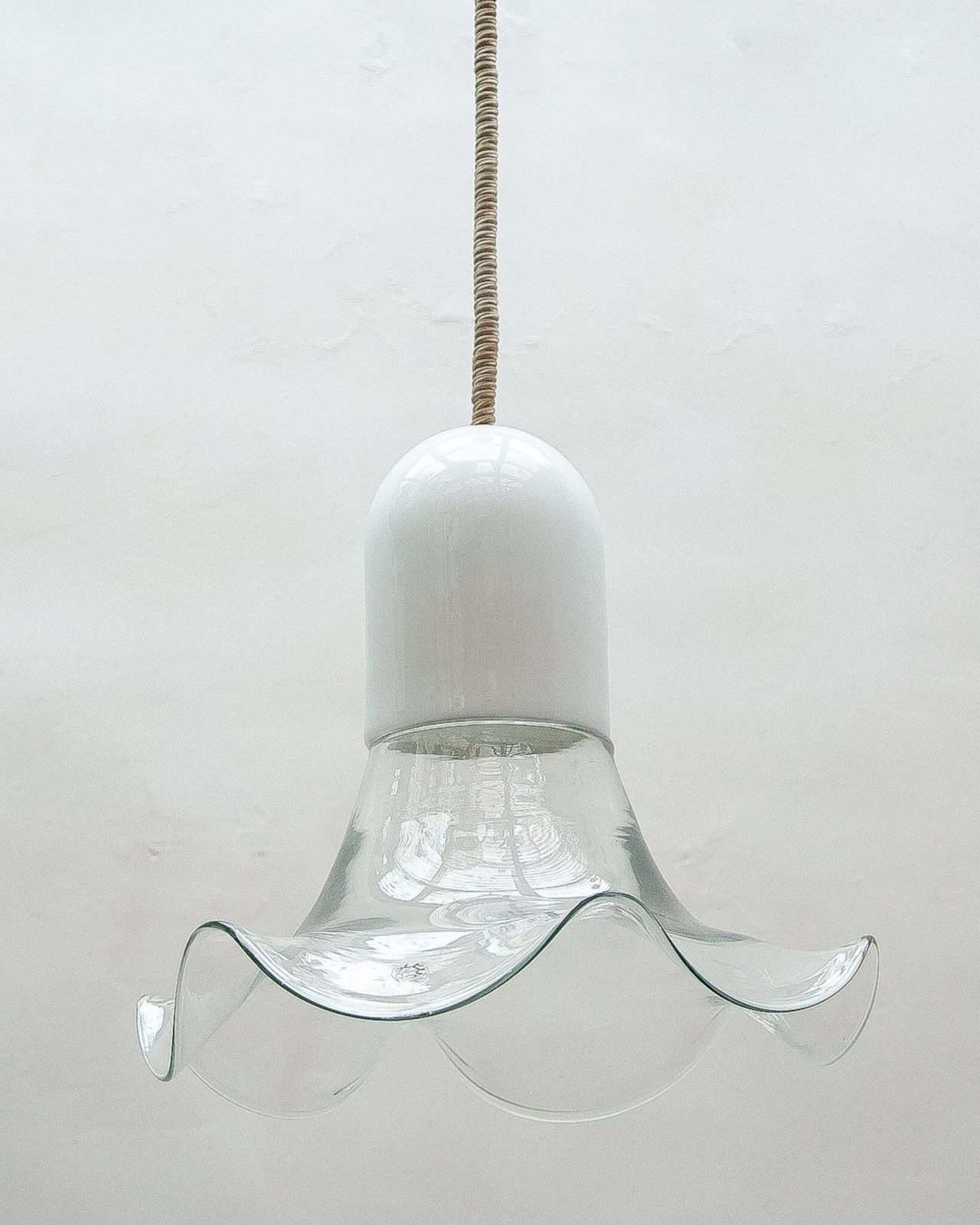 Leucos Clear And Opal Chandelier By Roberto Pamio & Renato Toso, 1970s photo vinterior