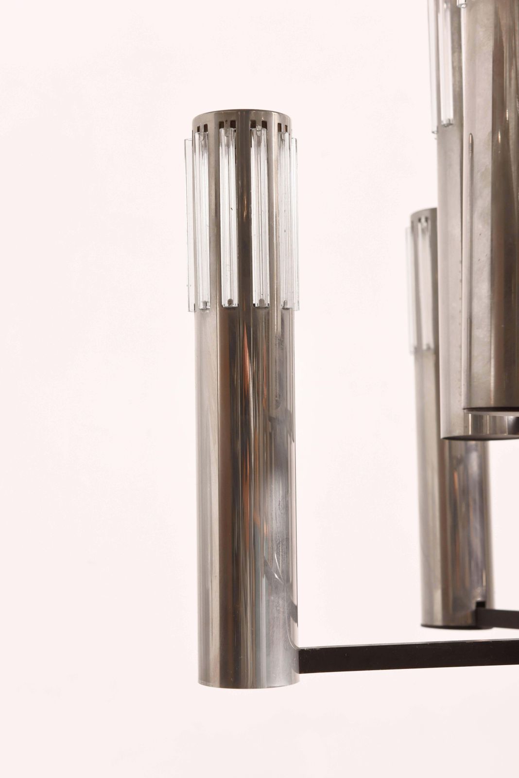 Chrome And Clear Glass Twelve Shade 1960s Chandelier By Schmahl & Schulz, Germany photo Lighting
