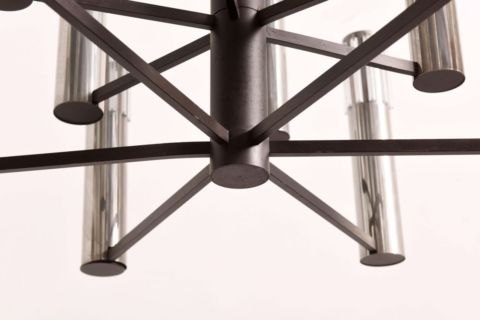 Chrome And Clear Glass Twelve Shade 1960s Chandelier By Schmahl & Schulz, Germany photo 1543.0