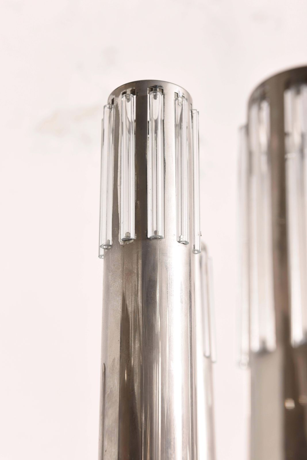 Chrome And Clear Glass Twelve Shade 1960s Chandelier By Schmahl & Schulz, Germany photo vinterior