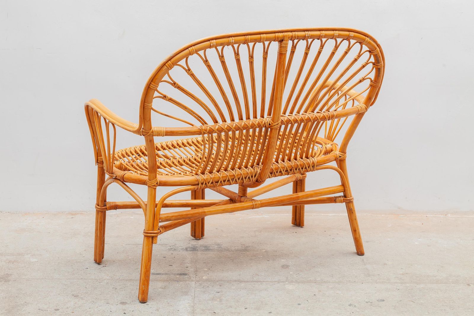 photo furniture Boho Bamboo Two Seater And Coffee Table 1970s, Italy