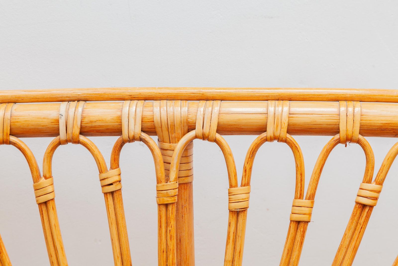 photo vinterior Boho Bamboo Two Seater And Coffee Table 1970s, Italy