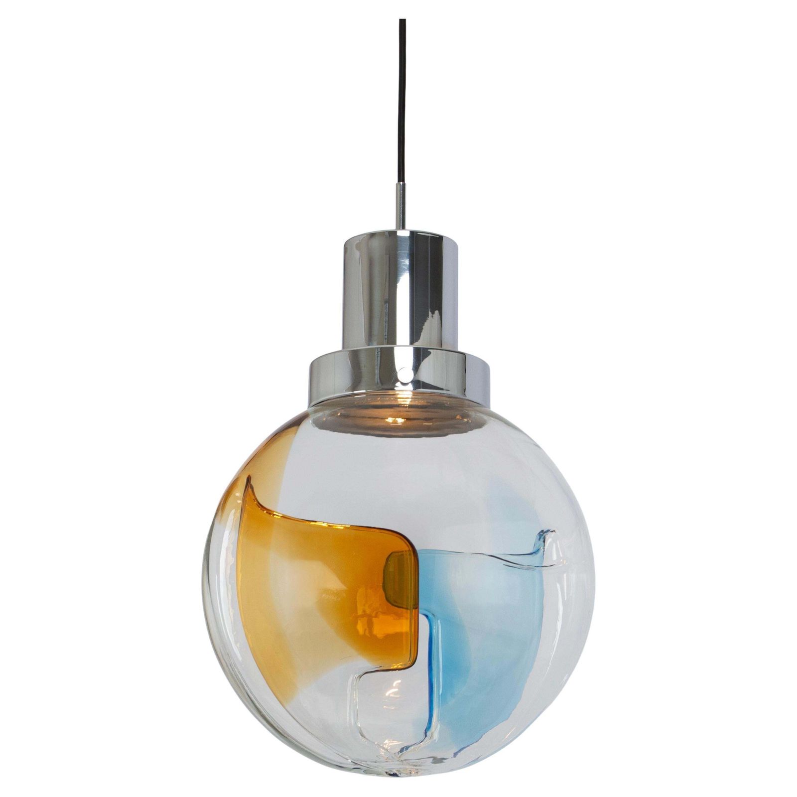 Stunning Murano Ball Pendant Light By Toni Zuccheri For Kaiser, Germany, 1970s