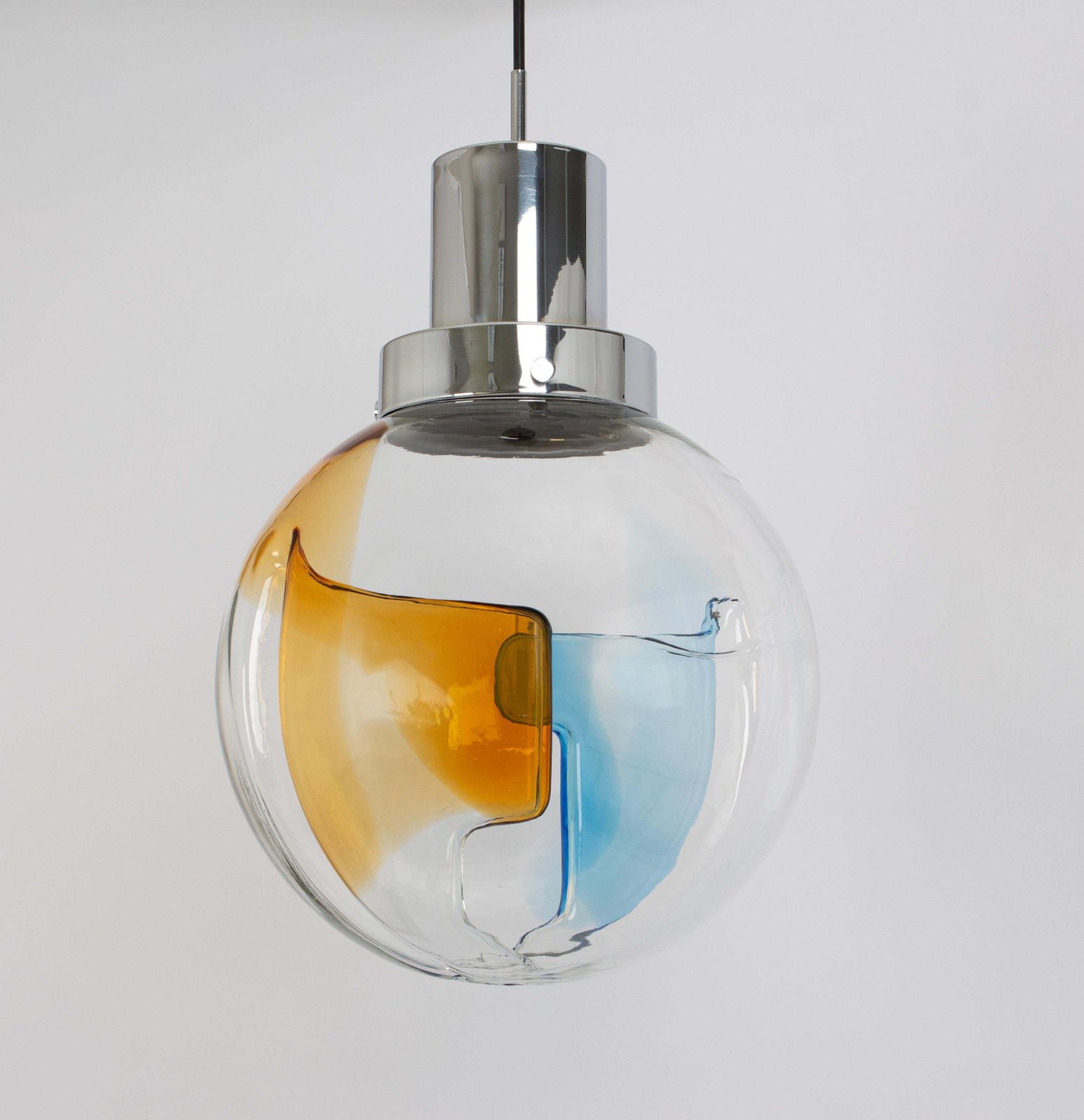 Stunning Murano Ball Pendant Light By Toni Zuccheri For Kaiser, Germany, 1970s photo 2127.0