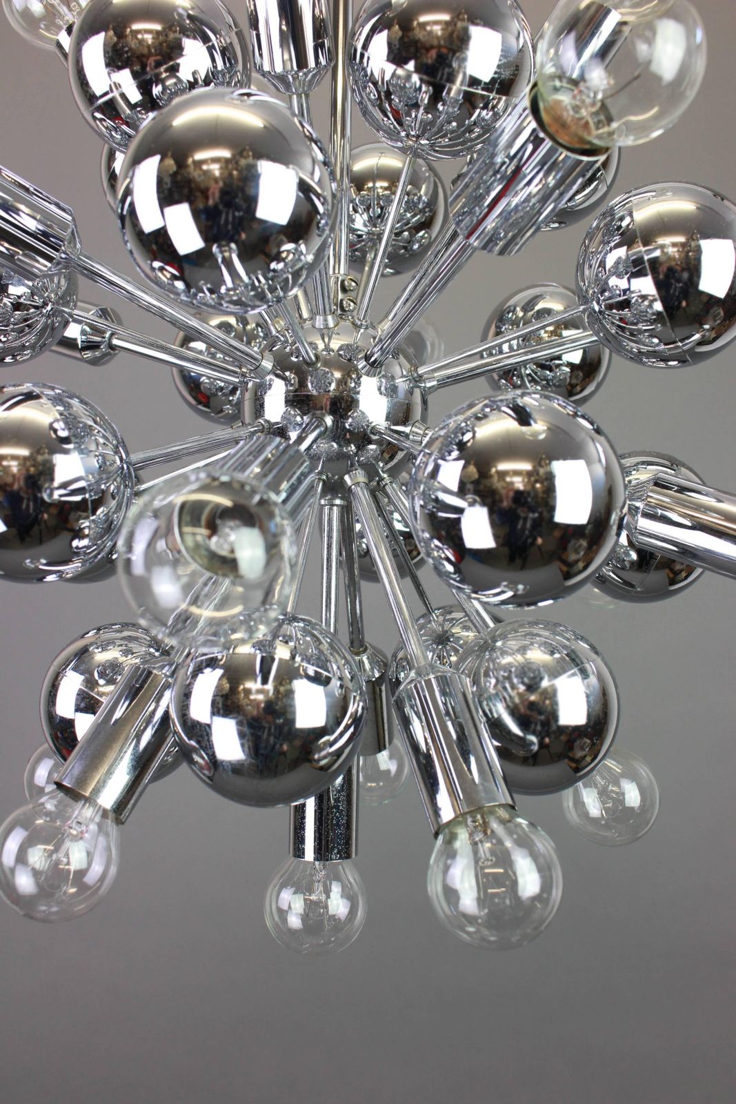 1 Of 3 Large Chrome Space Age Sputnik Chandelier By Cosack, Germany, 1970s photo Lighting