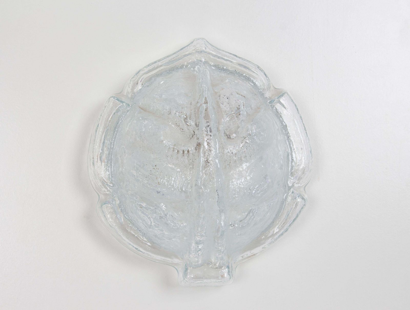 1 Of 6 Ice Glass Shell Glass Wall Light Sconce By Limburg, Germany, 1970s photo 497.0
