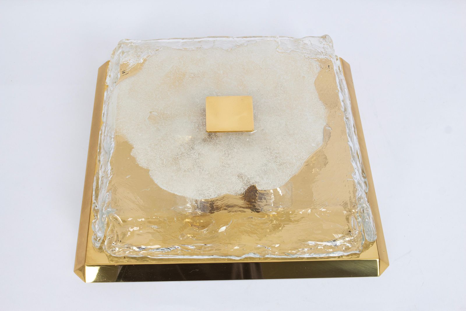 1 Of 2 Large Kalmar Square Flushmount Murano Organic Glass, Austria, 1960s photo furniture