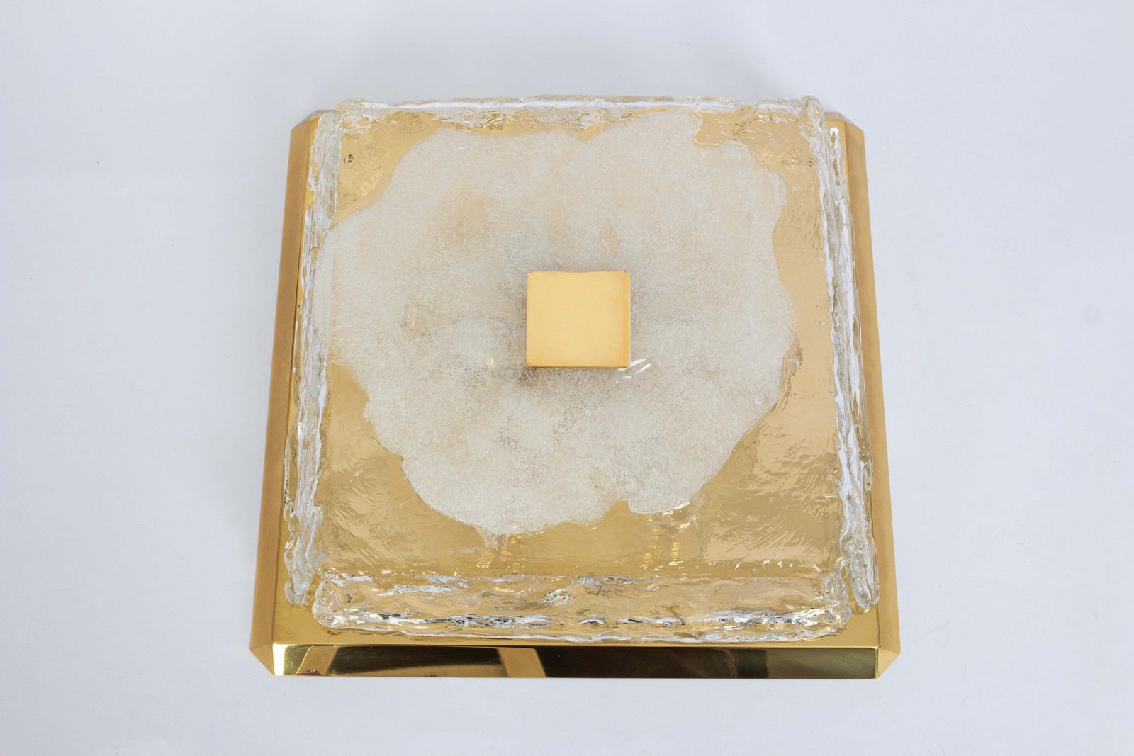 1 Of 2 Large Kalmar Square Flushmount Murano Organic Glass, Austria, 1960s photo for sale
