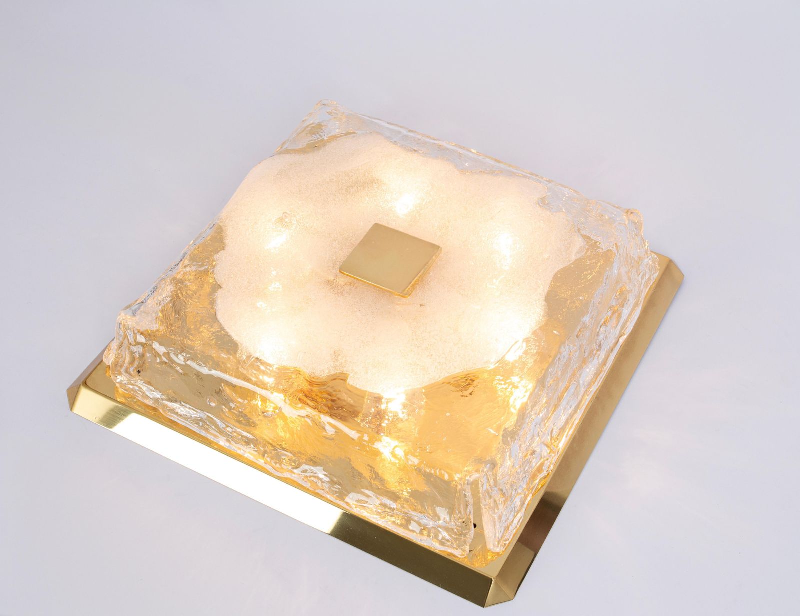 1 Of 2 Large Kalmar Square Flushmount Murano Organic Glass, Austria, 1960s photo 1930.0