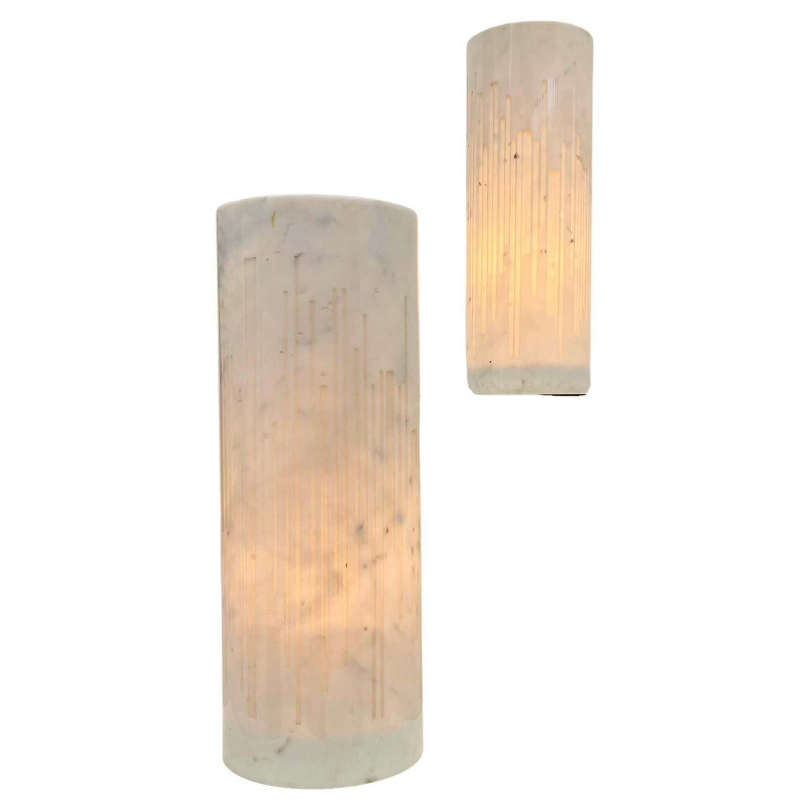 Giancarlo Patuzzi For Gruppo Np2   Pair Of Table Lamp "Cilindro Luminoso"