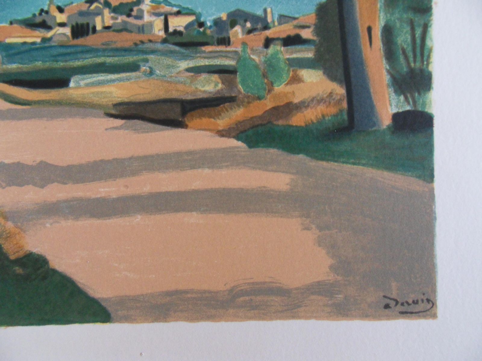 André Derainnear Saint Paul De Vence   Stone Lithograph   19651965 photo furniture