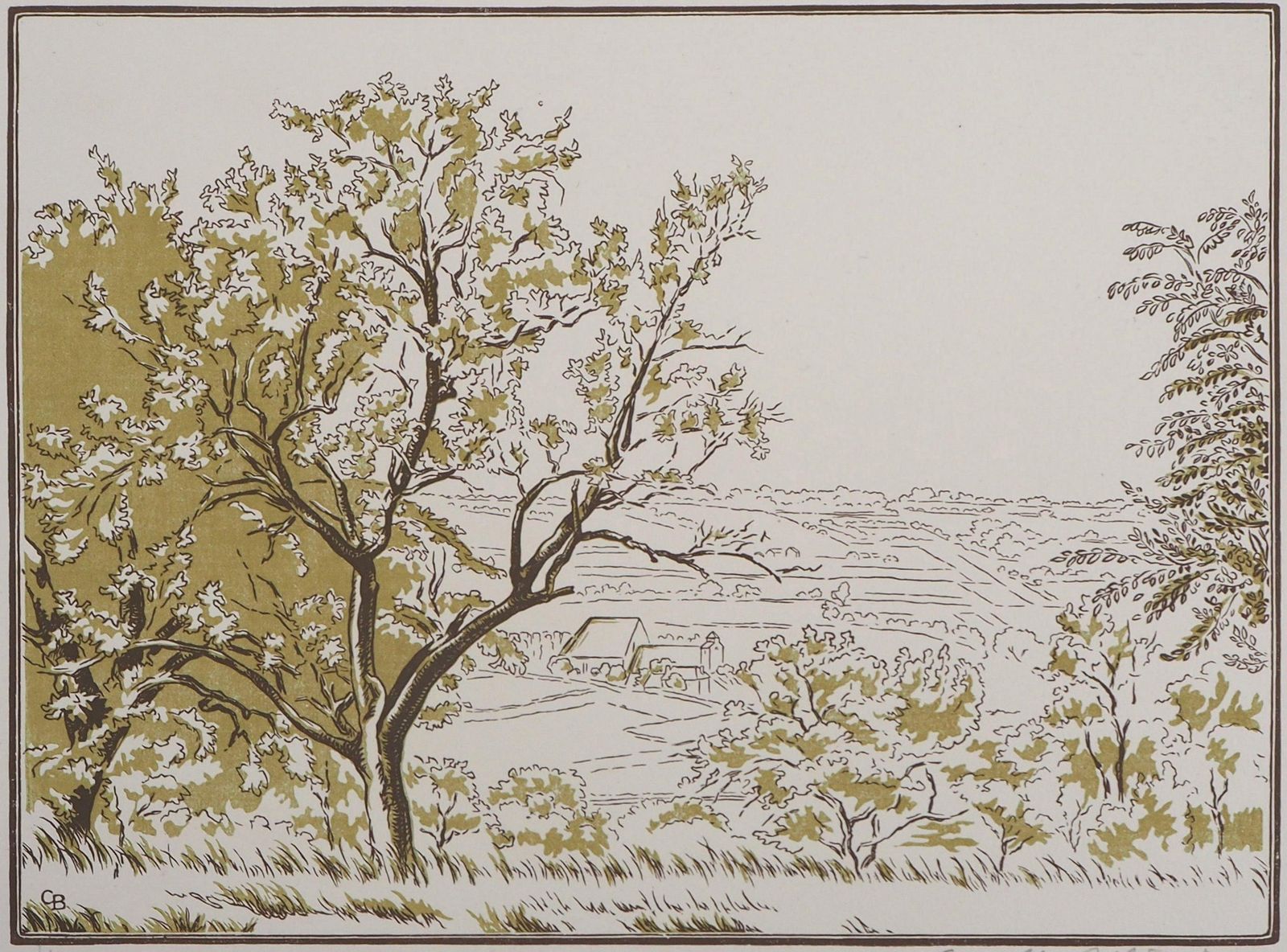 Camille Beltrandpeaceful Landscape In Normandy   Original Wooodcut, Handsigned & Numbered1924 photo Art