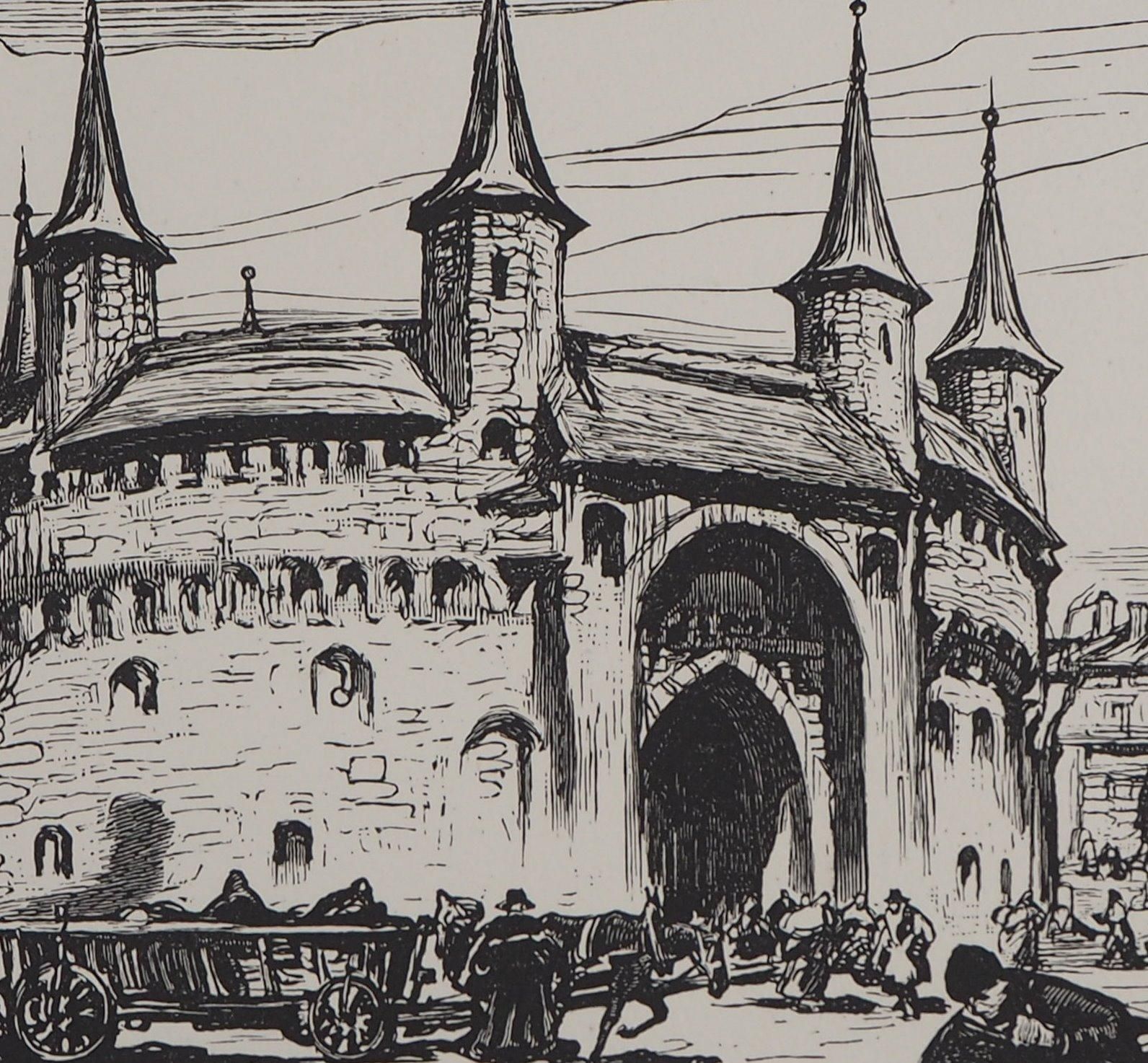 Henry Chefferpoland, Krakow Castle   Original Wooodcut, Handsigned & Numbered1924 photo for sale